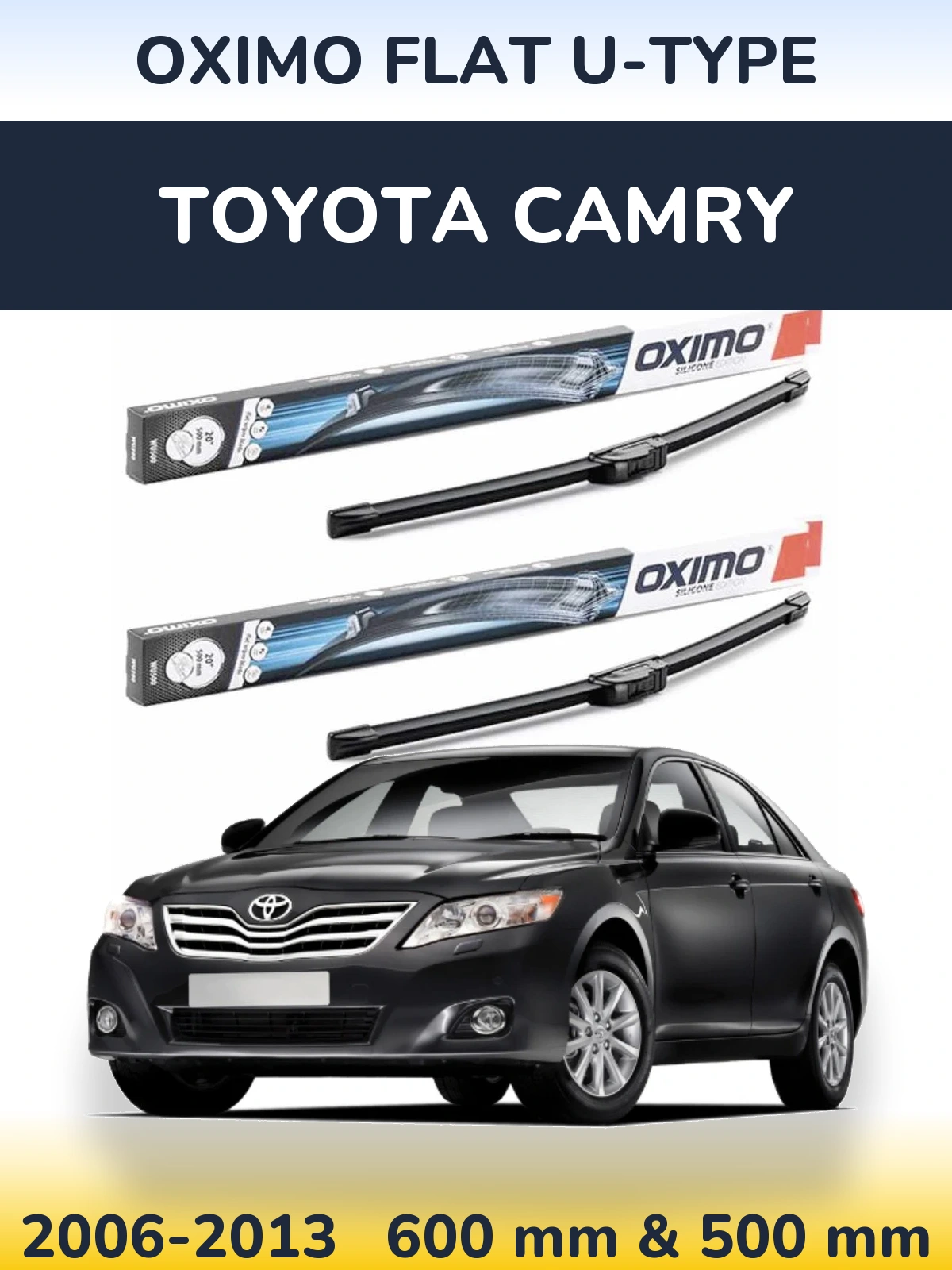 Sada předních stěračů Oximo Flat U-type 600 a 500 mm pro Toyota Camry 2006-2013