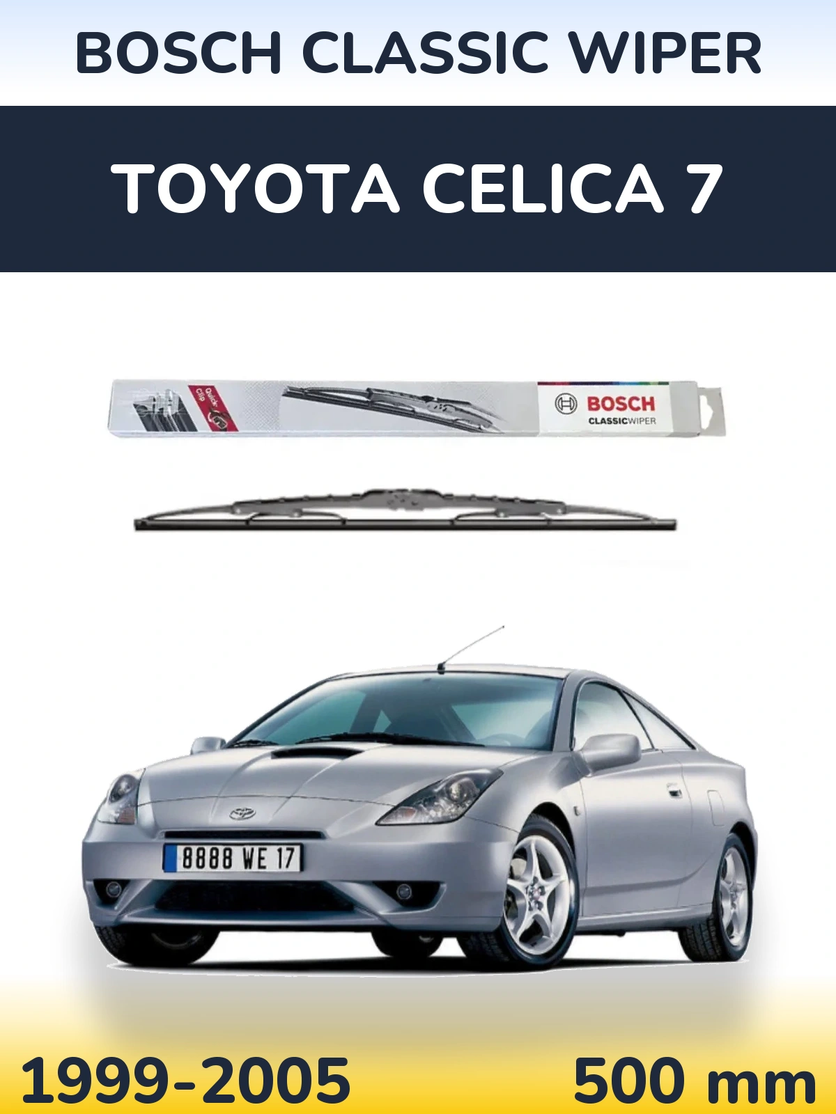 Zadní stěrač BOSCH Classic Wiper 500 mm pro Toyota Celica 7 1999-2005