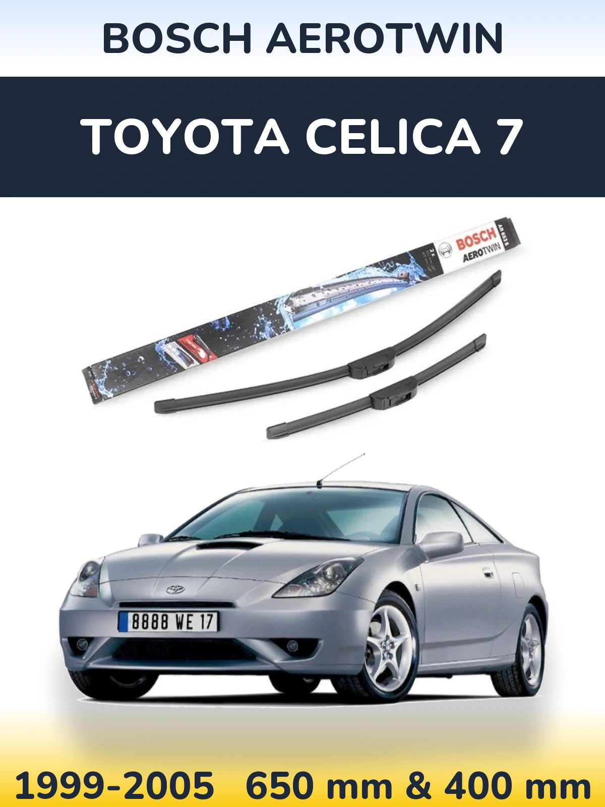 Sada předních stěračů BOSCH AeroTwin 650 a 400 mm pro Toyota Celica 7 1999-2005