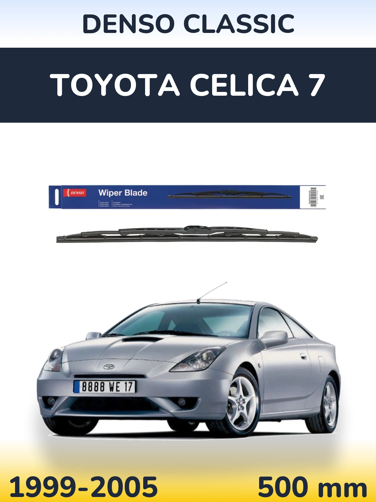 Zadní stěrač Denso Classic 500 mm pro Toyota Celica 7 1999-2005