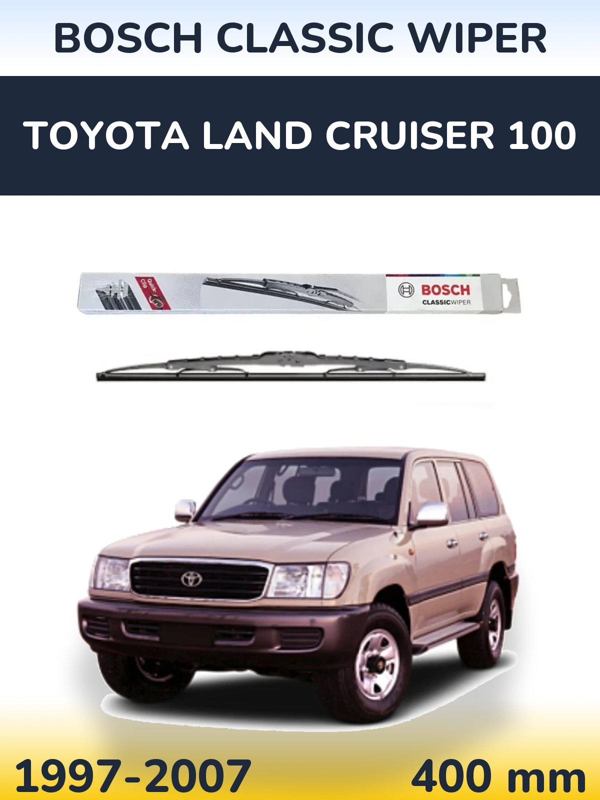Zadní stěrač BOSCH Classic Wiper 400 mm pro Toyota Land Cruiser 100 1997-2007