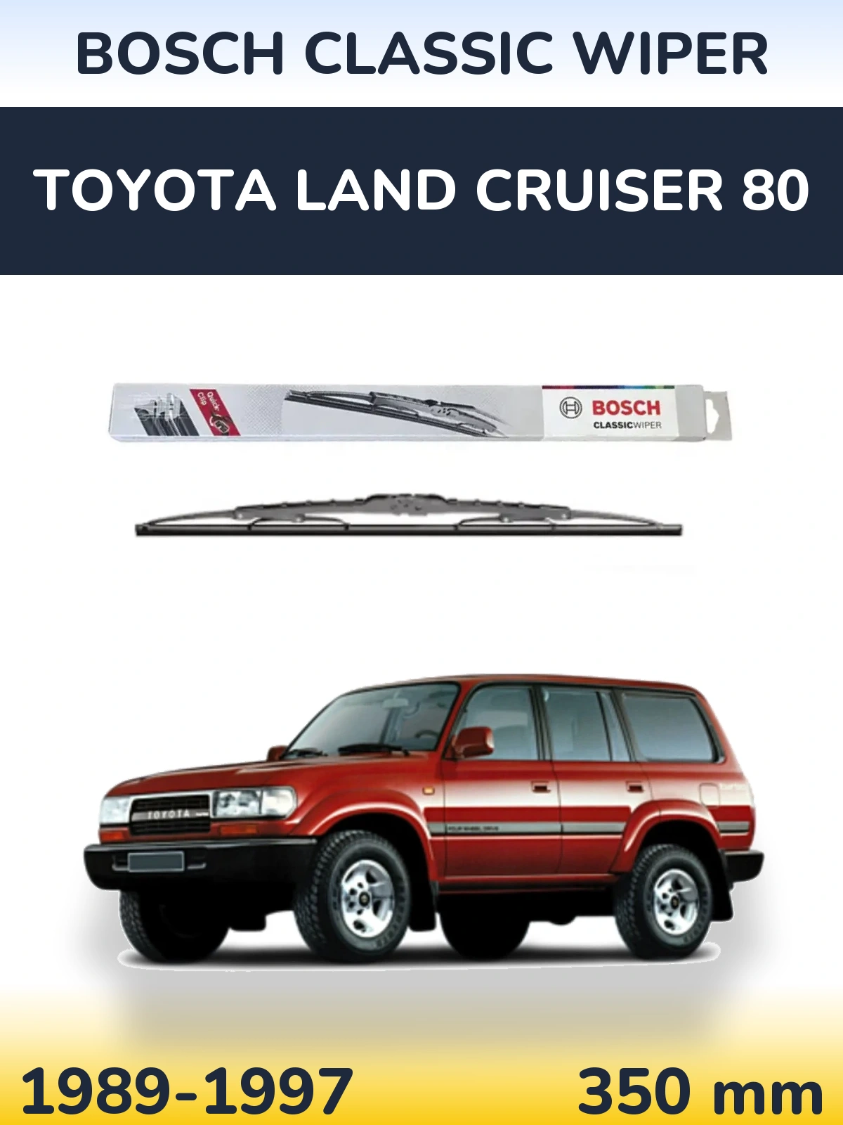 Zadní stěrač BOSCH Classic Wiper 340 mm pro Toyota Land Cruiser 80 1989-1997