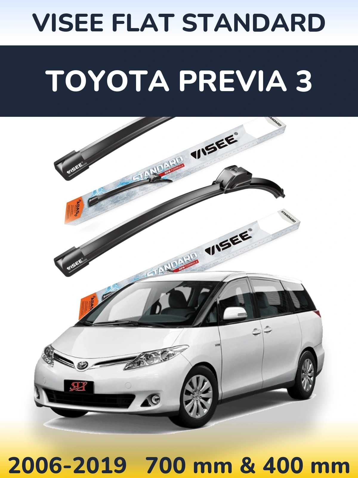 Sada předních stěračů VISEE FLAT STANDARD 700 a 400 mm pro Toyota Previa 3 2006-2019