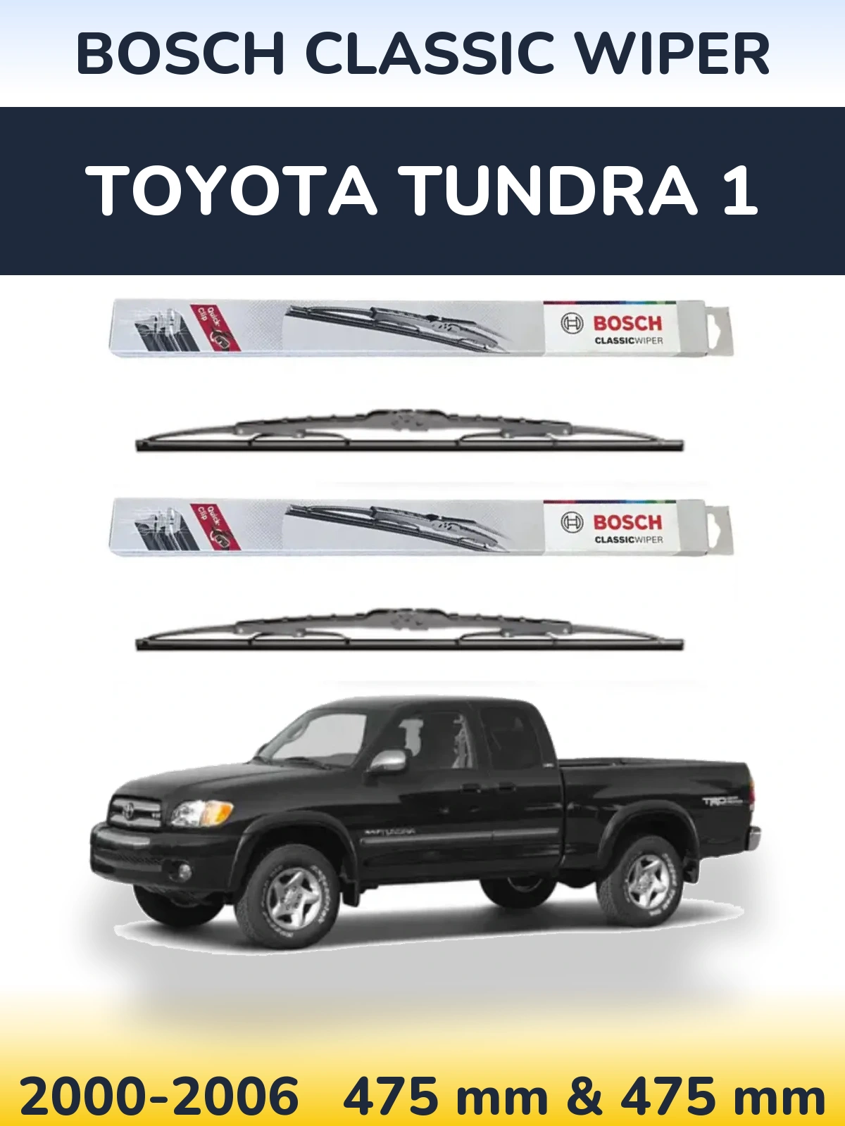 Sada předních stěračů BOSCH Classic Wiper 475 a 475 mm pro Toyota Tundra 1 2000-2006