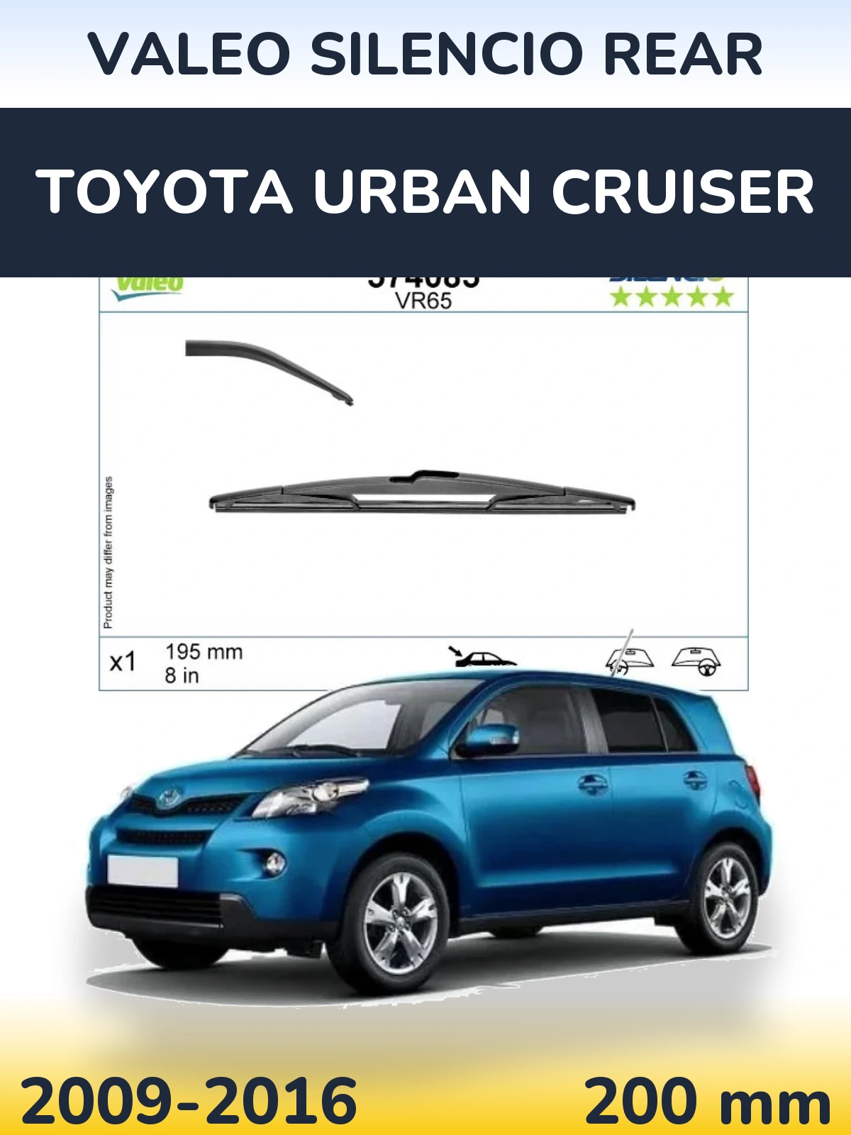 Задня щітка Valeo Silencio Rear 195 мм для Toyota Urban Cruiser 2009-2016