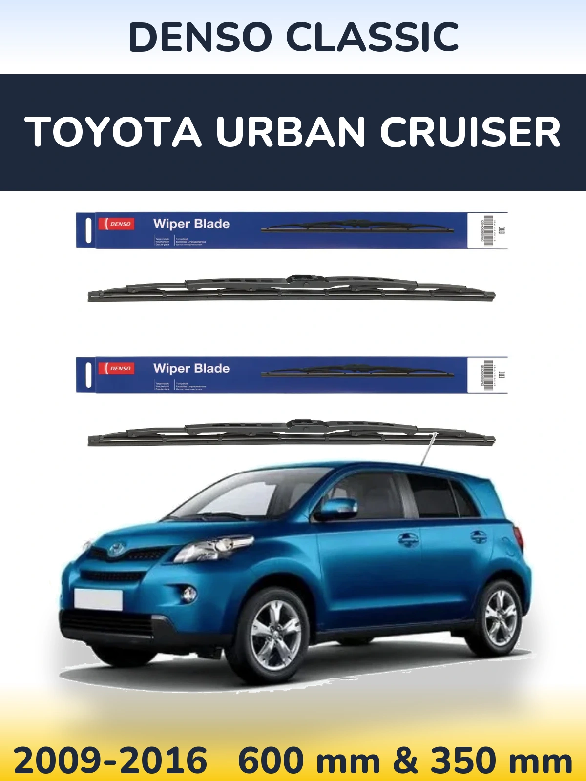 Sada předních stěračů Denso Classic 600 a 350 mm pro Toyota Urban Cruiser 2009-2016
