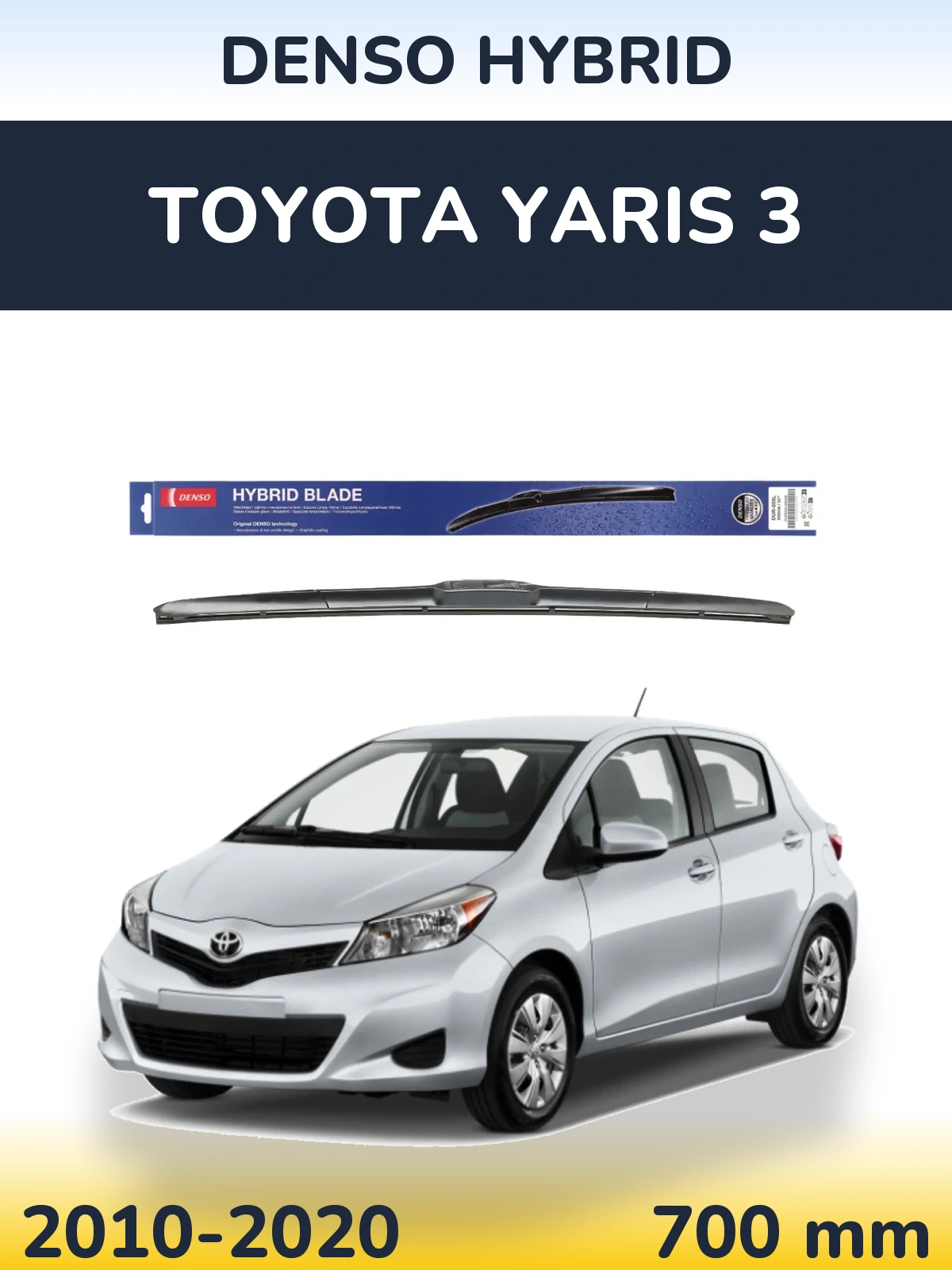 Передня щітка Denso Hybrid 700 мм для Toyota Yaris 3 2010-2020