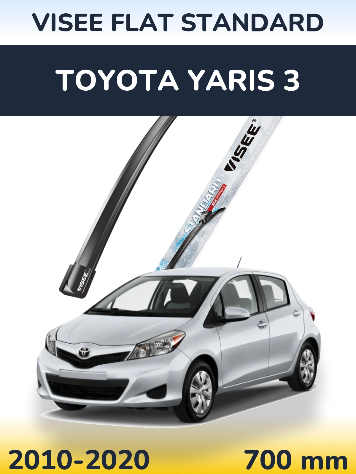 Přední stěrač VISEE FLAT STANDARD 700 mm pro Toyota Yaris 3 2010-2020