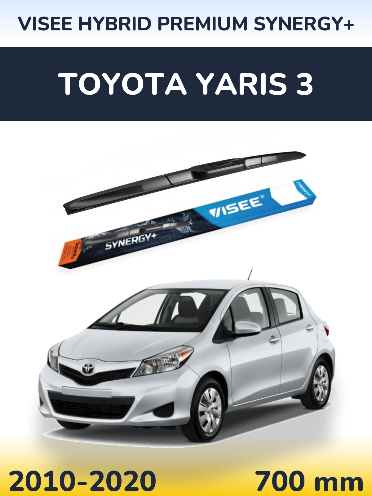 Přední stěrač VISEE HYBRID PREMIUM SYNERGY+ 700 mm pro Toyota Yaris 3 2010-2020