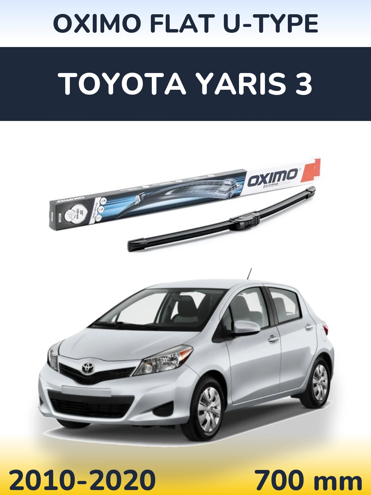 Přední stěrač Oximo Flat U-type 700 mm pro Toyota Yaris 3 2010-2020
