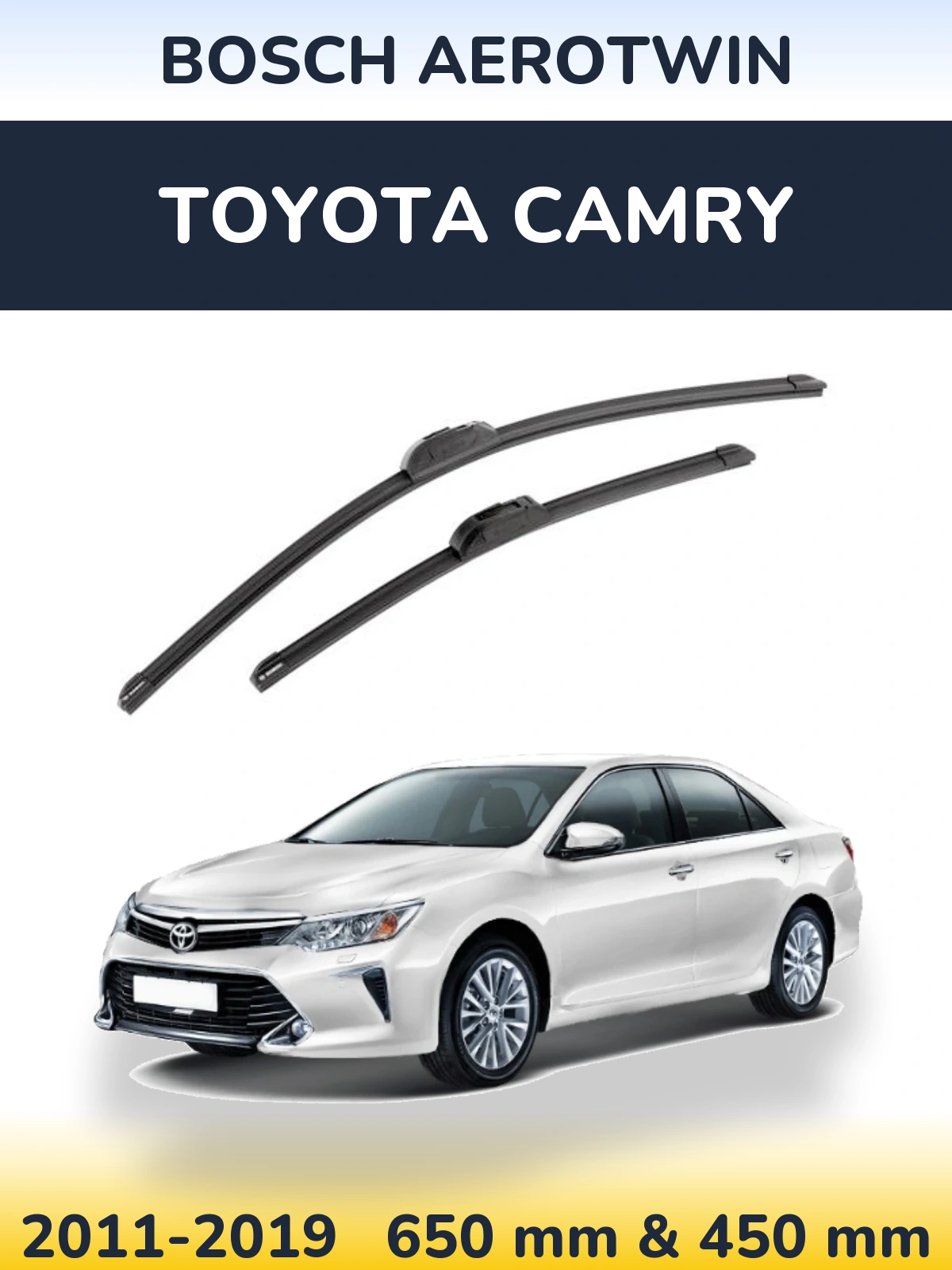Sada předních stěračů BOSCH AeroTwin 650 a 450 mm pro Toyota Camry 2011-2019