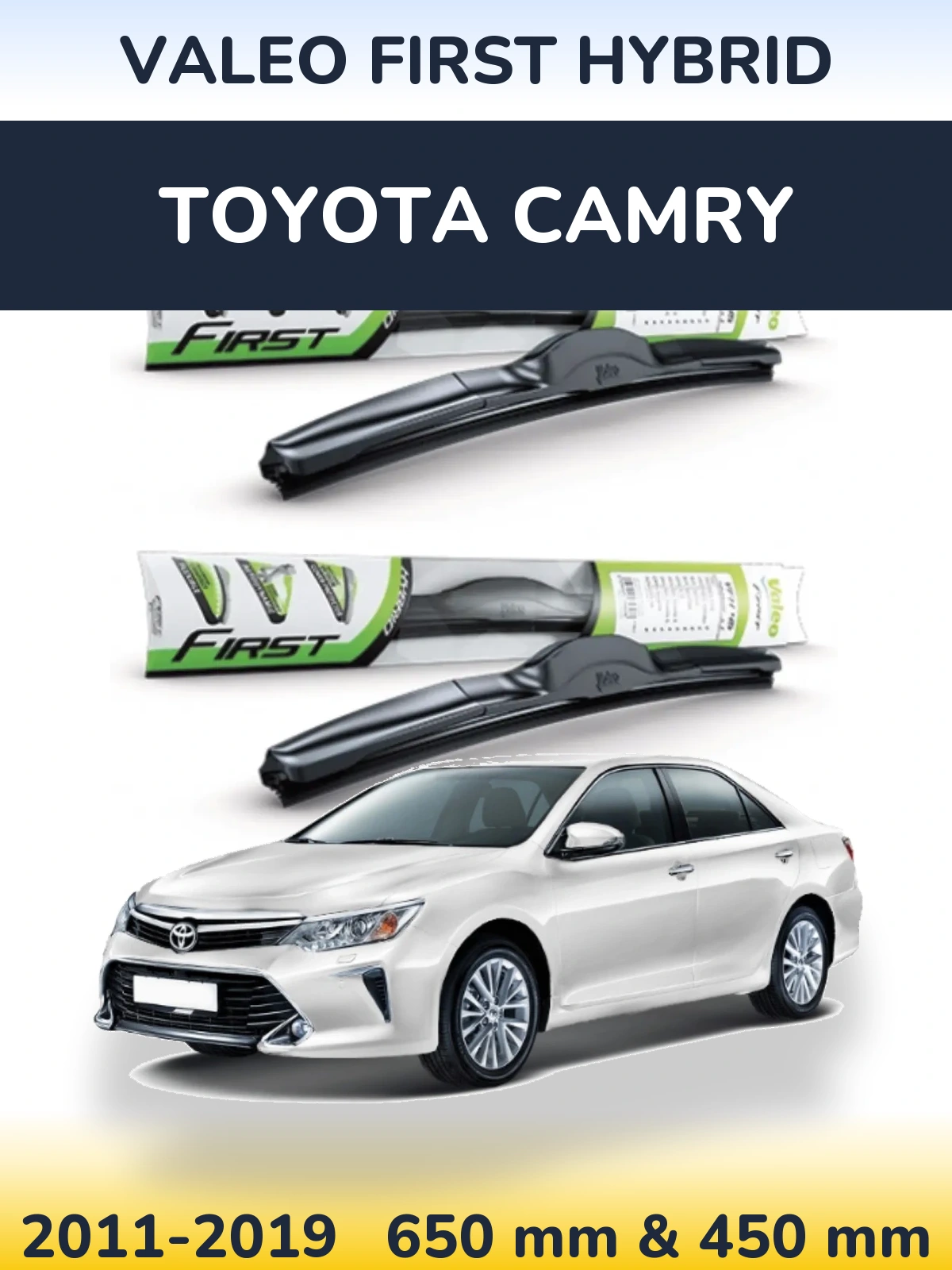 Sada předních stěračů Valeo First Hybrid 650 a 450 mm pro Toyota Camry 2011-2019