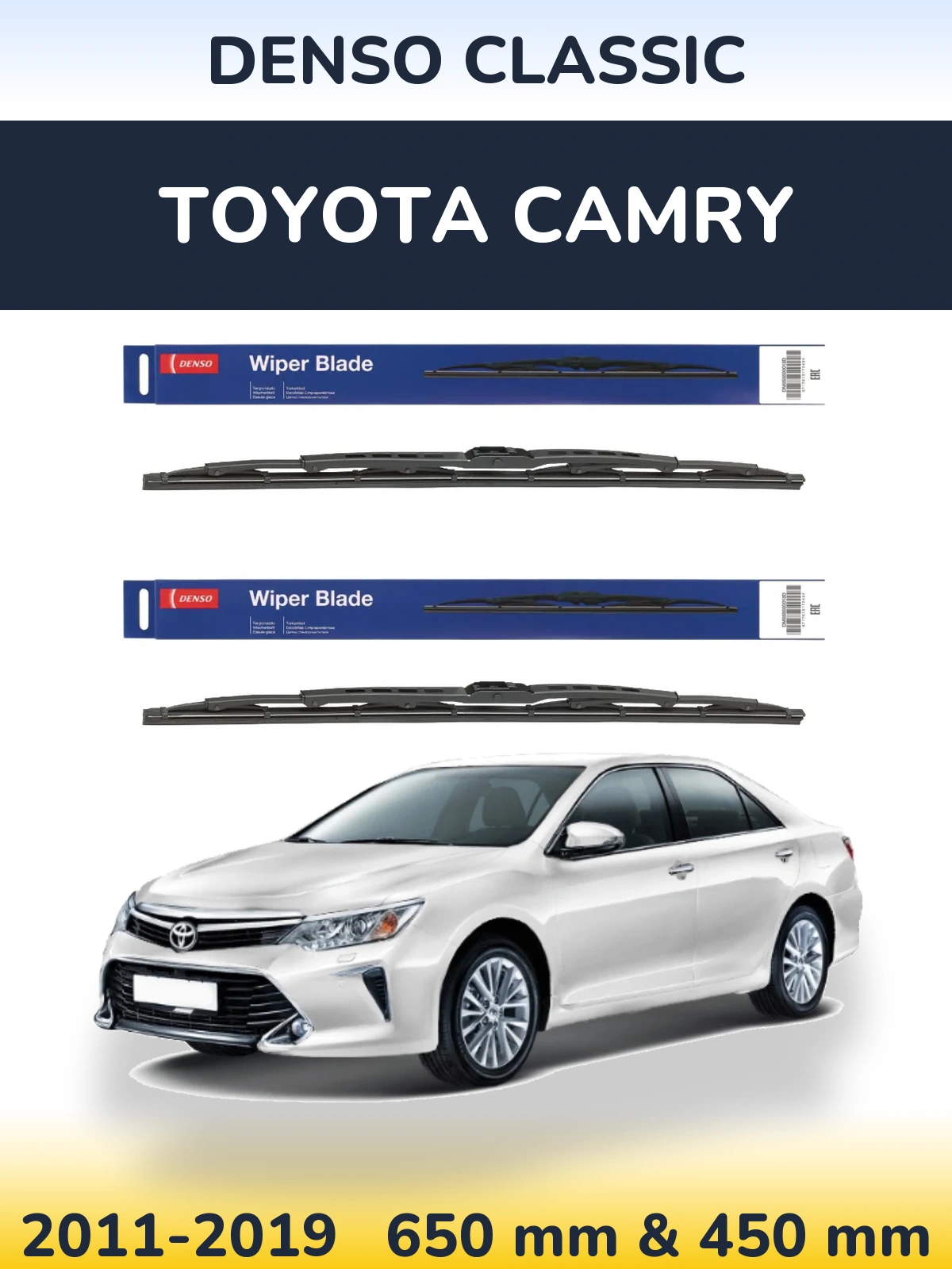 Sada předních stěračů Denso Classic 650 a 450 mm pro Toyota Camry 2011-2019