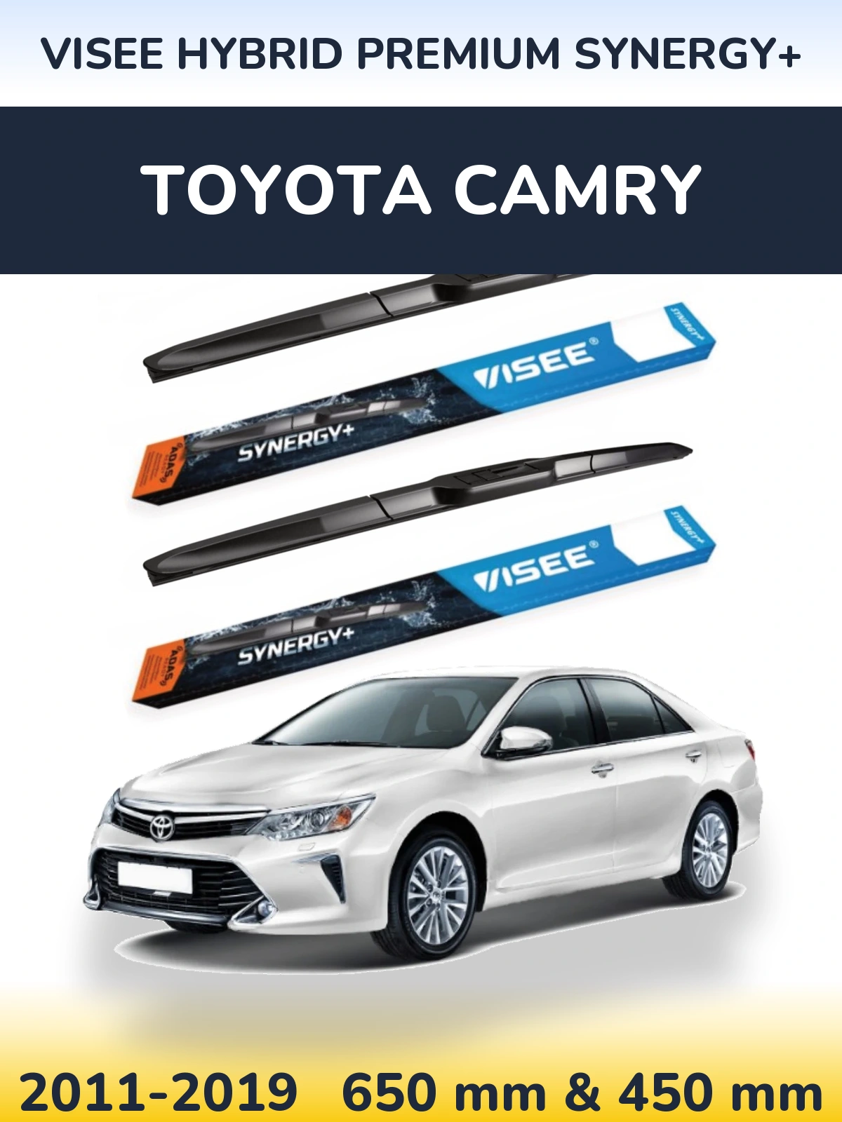 Sada předních stěračů VISEE HYBRID PREMIUM SYNERGY+ 650 a 450 mm pro Toyota Camry 2011-2019
