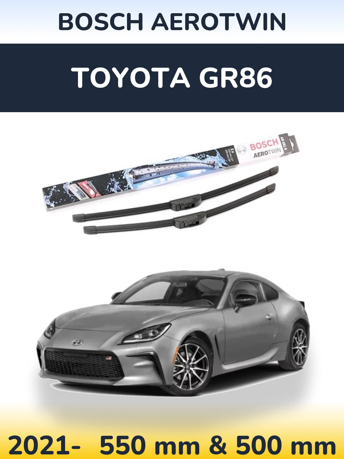 Sada předních stěračů BOSCH AeroTwin 550 a 500 mm pro Toyota GR86 2021-2026