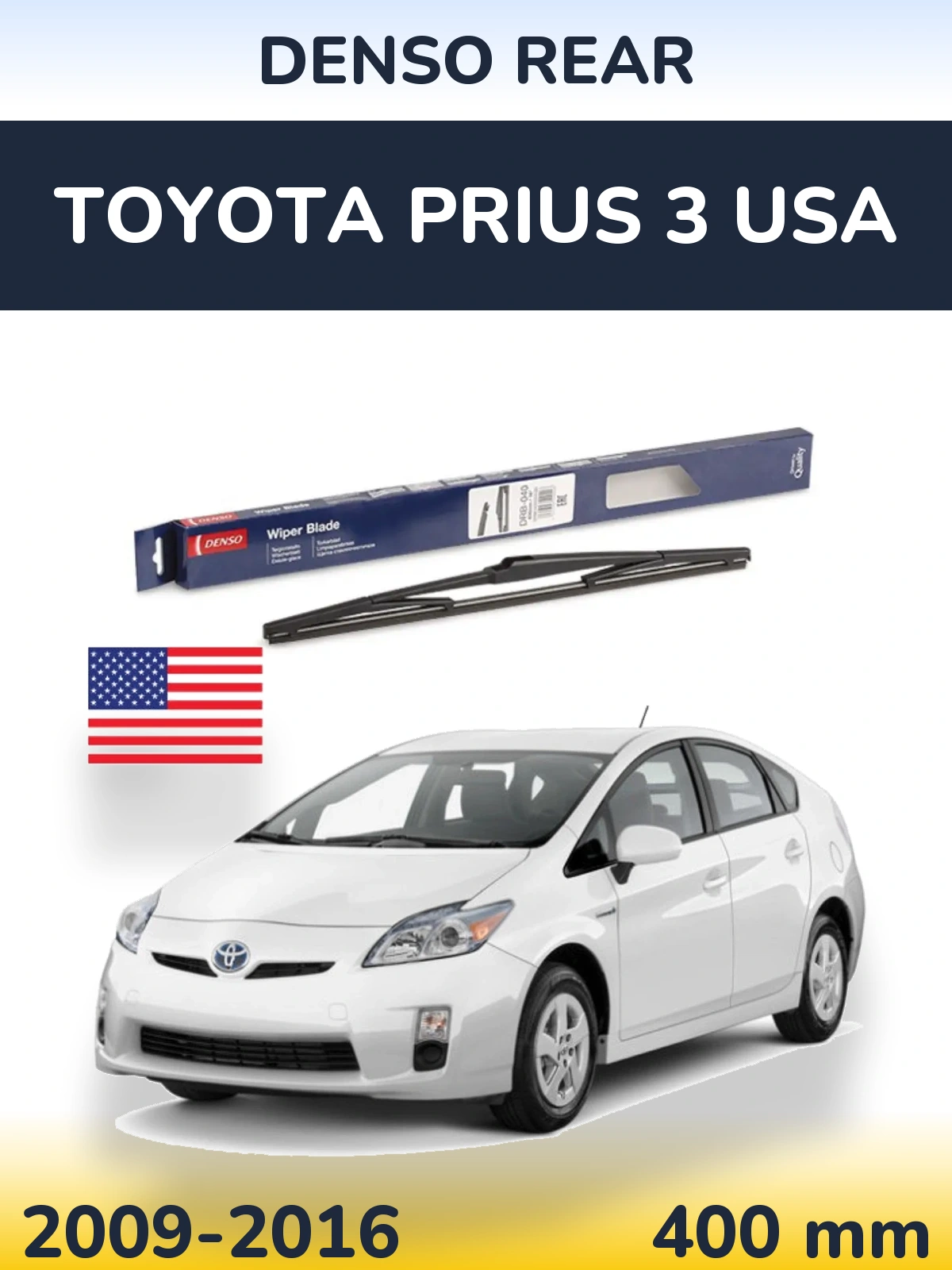 Zadní stěrač Denso Rear 400 mm pro Toyota Prius 3 USA 2009-2016
