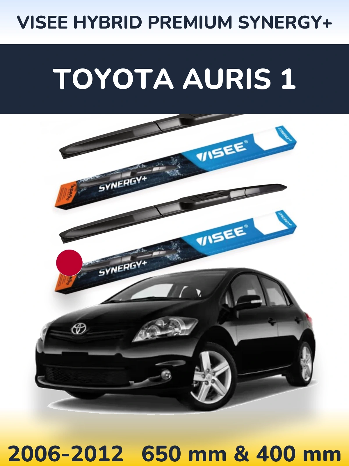 Sada předních stěračů VISEE HYBRID PREMIUM SYNERGY+ 650 a 400 mm pro Toyota Auris 1 2006-2012