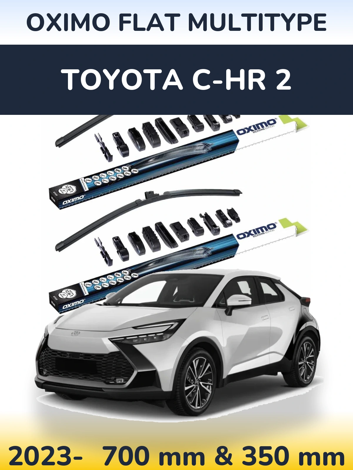 Sada předních stěračů Oximo Flat MultiType 700 a 350 mm pro Toyota C-HR 2 2023-2026