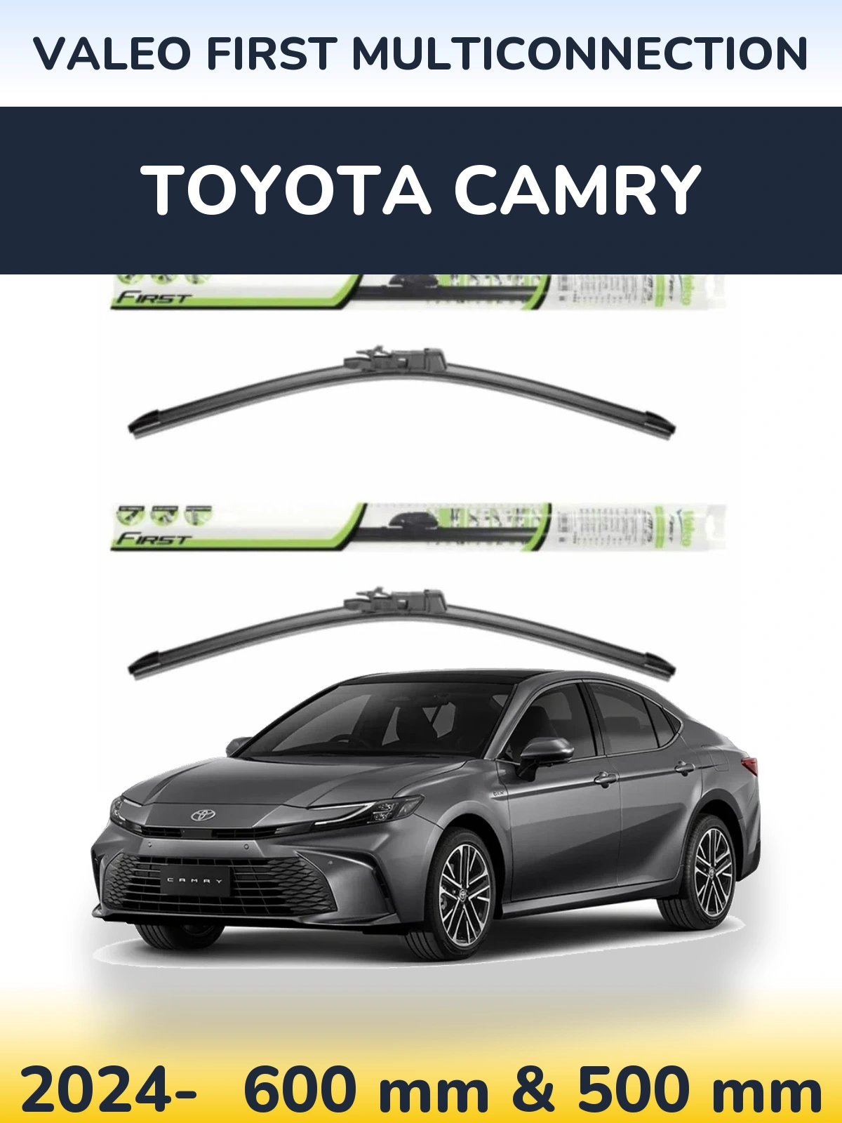 Sada předních stěračů Valeo First MultiConnection 600 a 500 mm pro Toyota Camry 2024-2026