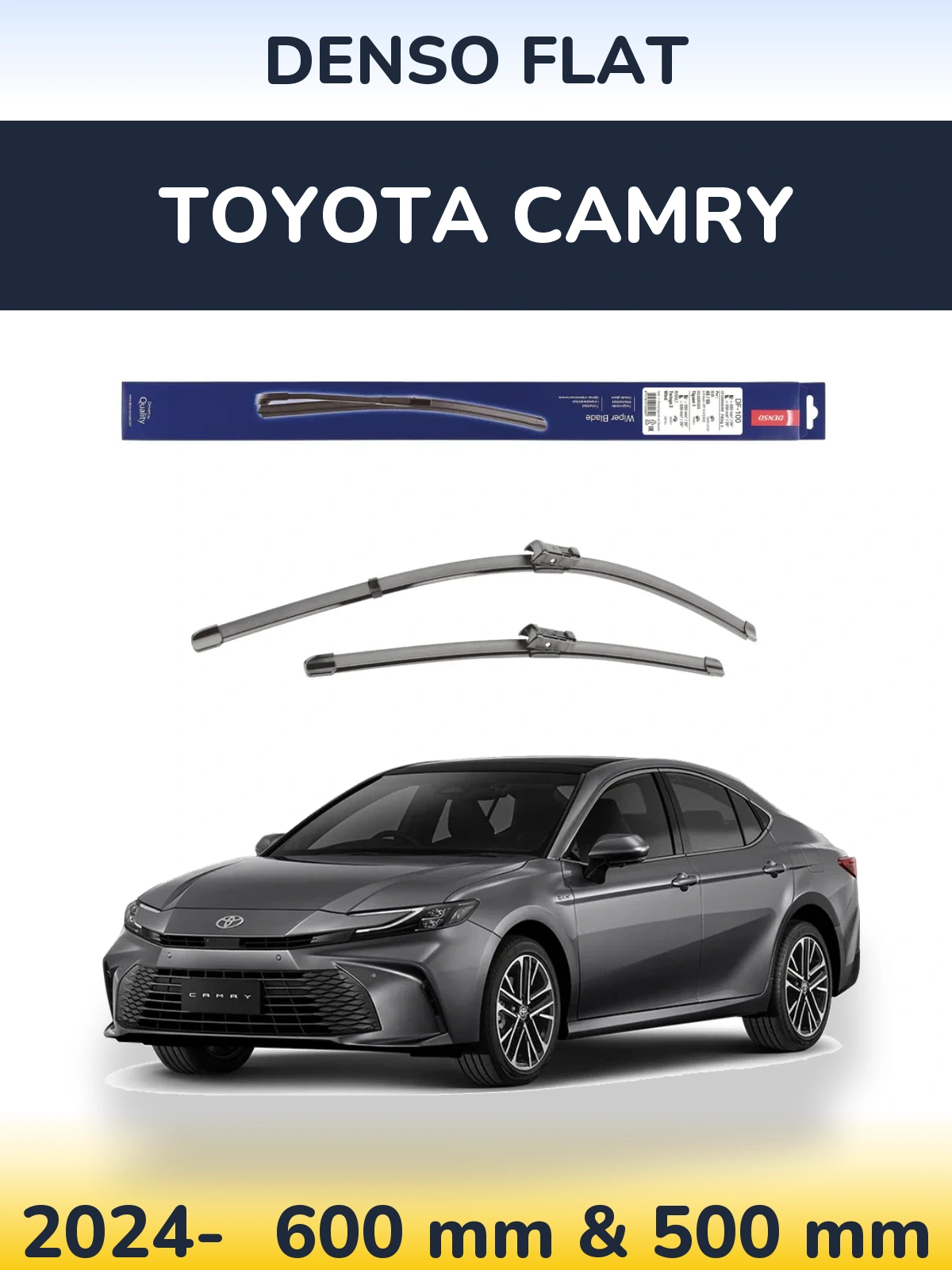 Sada předních stěračů Denso Flat 600 a 500 mm pro Toyota Camry 2024-2026
