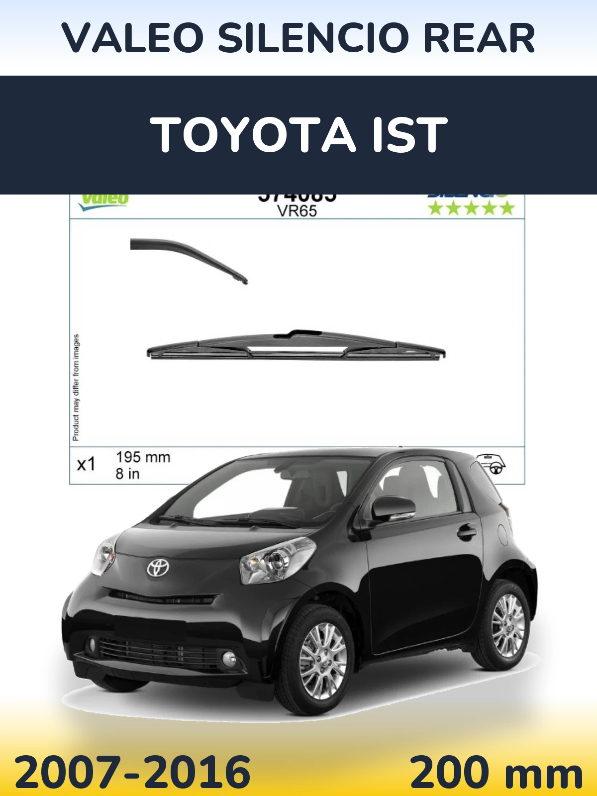 Задня щітка Valeo Silencio Rear 195 мм для Toyota Ist 2007-2016