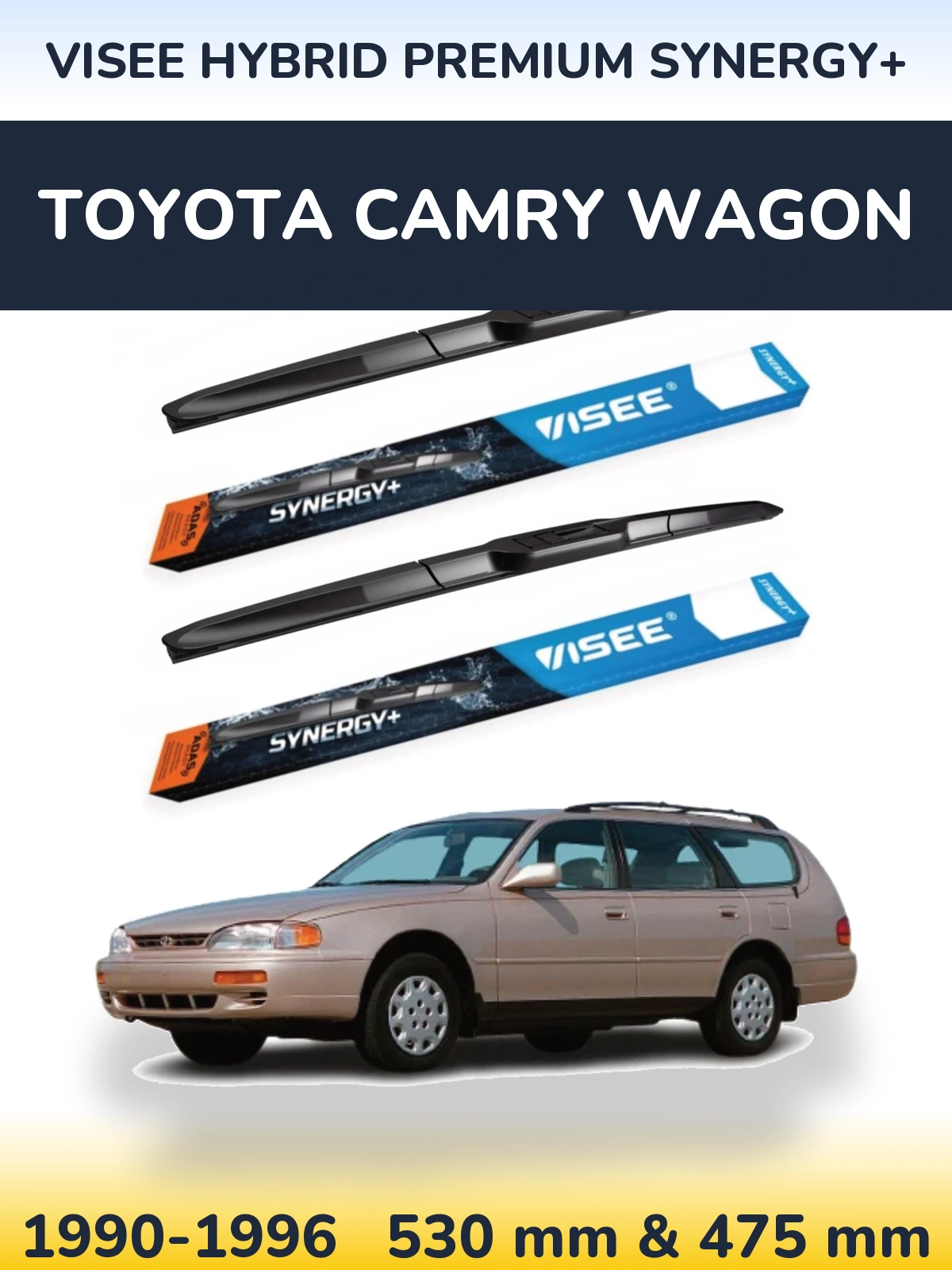 Sada předních stěračů VISEE HYBRID PREMIUM SYNERGY+ 530 a 475 mm pro Toyota Camry Wagon 1990-1996