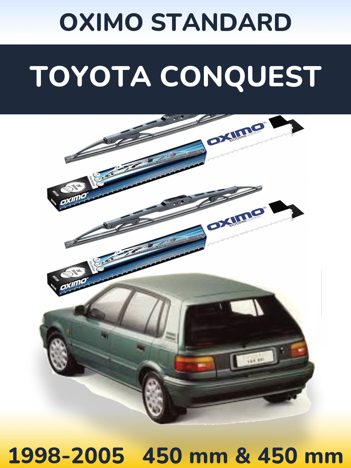 Sada předních stěračů Oximo Standard 450 a 450 mm pro Toyota Conquest 1998-2005