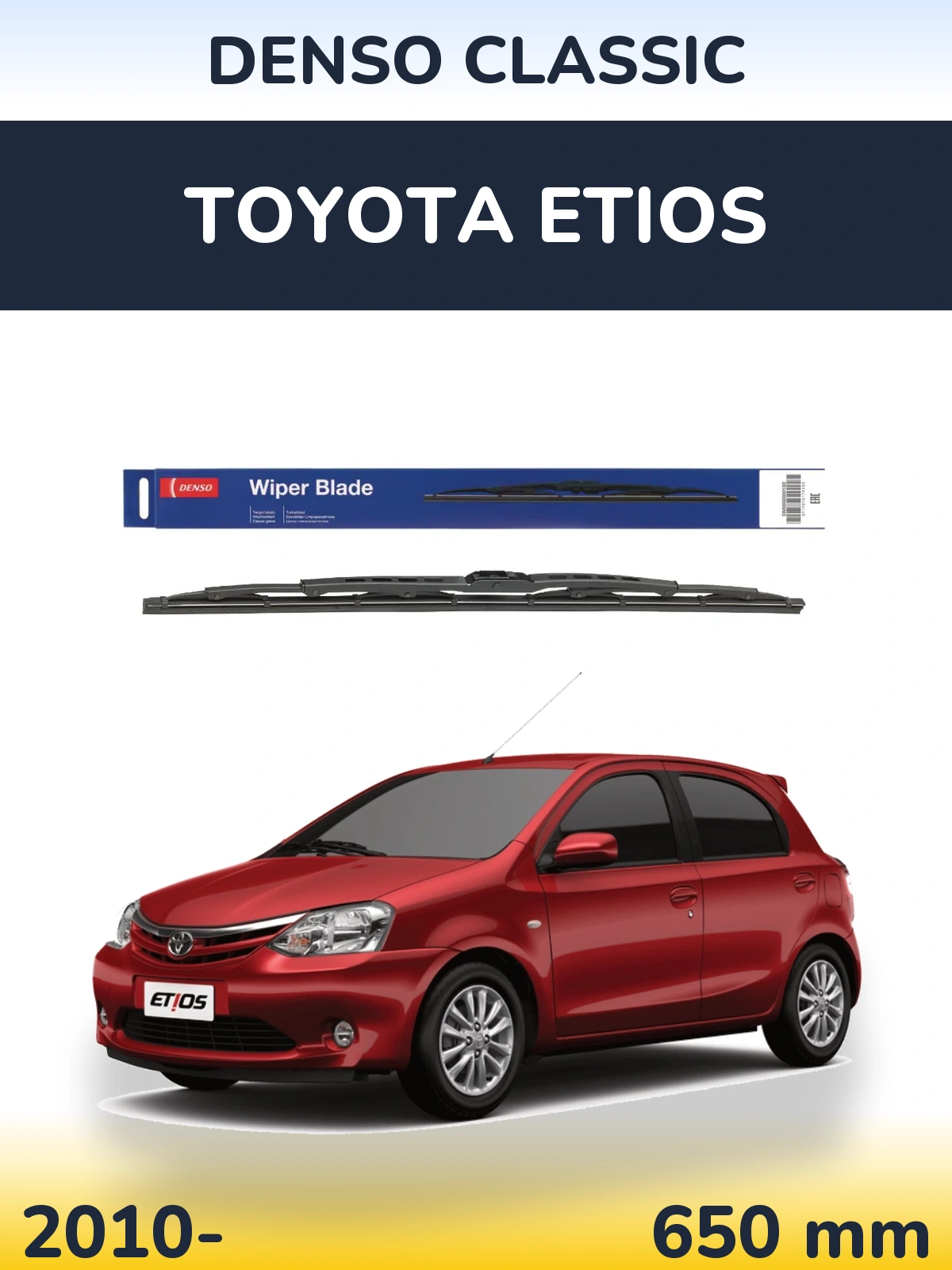 Přední stěrač Denso Classic 650 mm pro Toyota Etios 2010-2026