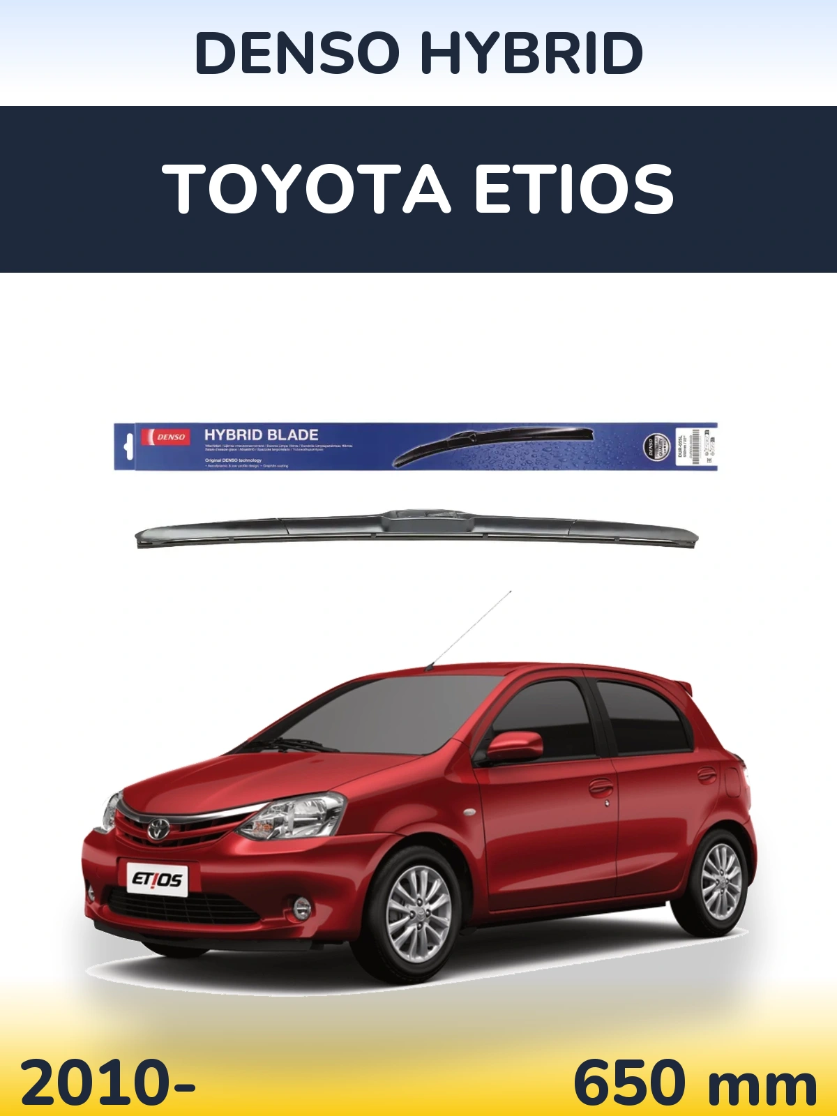 Přední stěrač Denso Hybrid 650 mm pro Toyota Etios 2010-2026