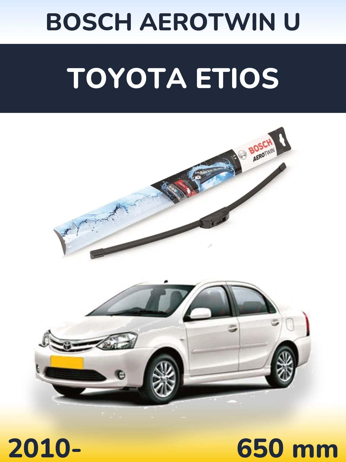 Přední stěrač BOSCH AeroTwin U 650 mm pro Toyota Etios 2010-2026