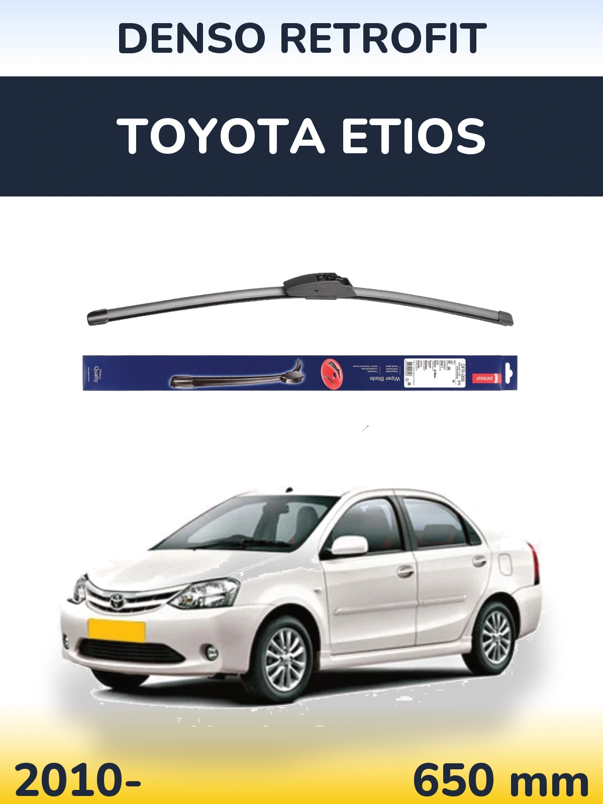 Přední stěrač Denso Retrofit 650 mm pro Toyota Etios 2010-2026
