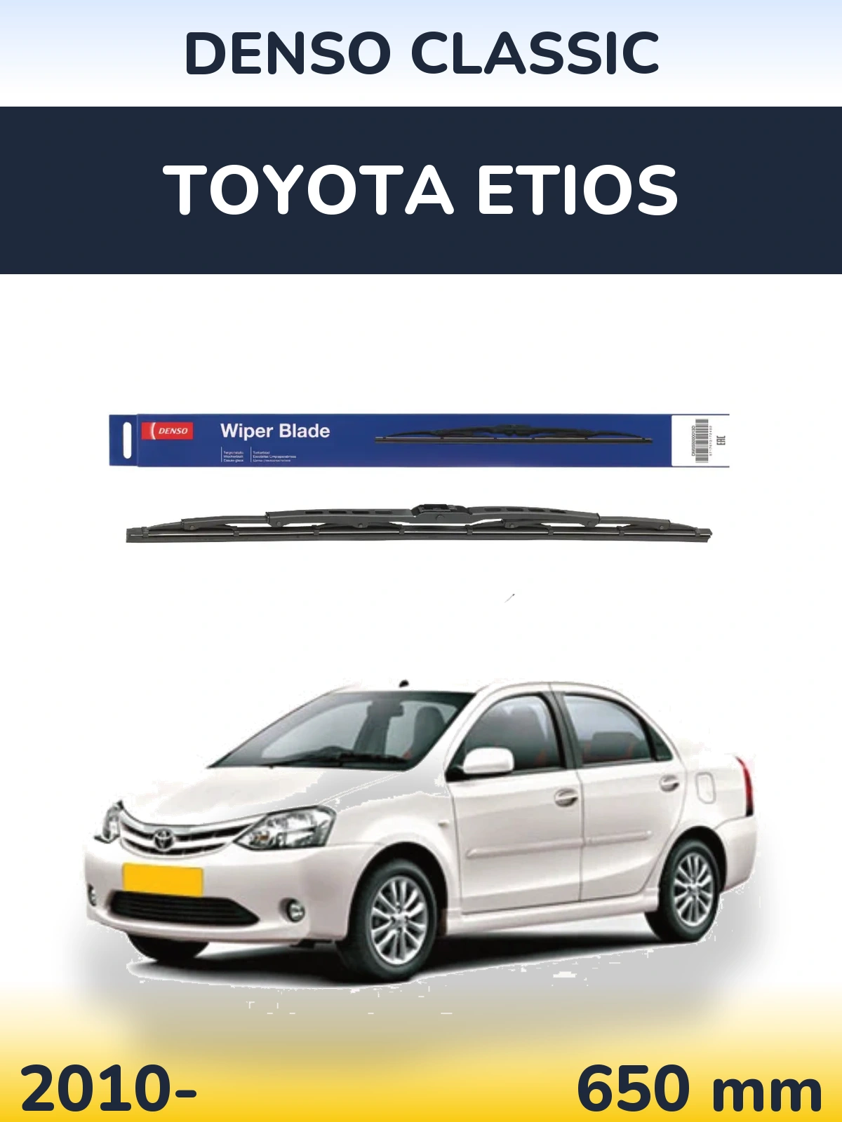 Přední stěrač Denso Classic 650 mm pro Toyota Etios 2010-2026