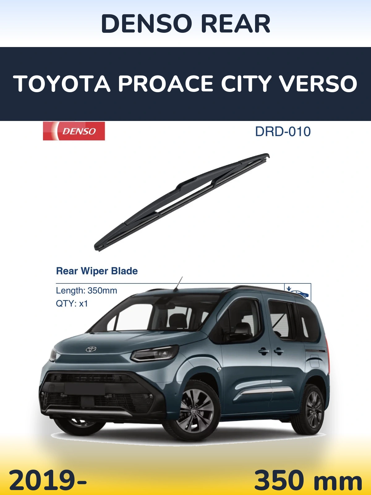 Zadní stěrač Denso Rear 350 mm pro Toyota ProAce City Verso 2019-2026