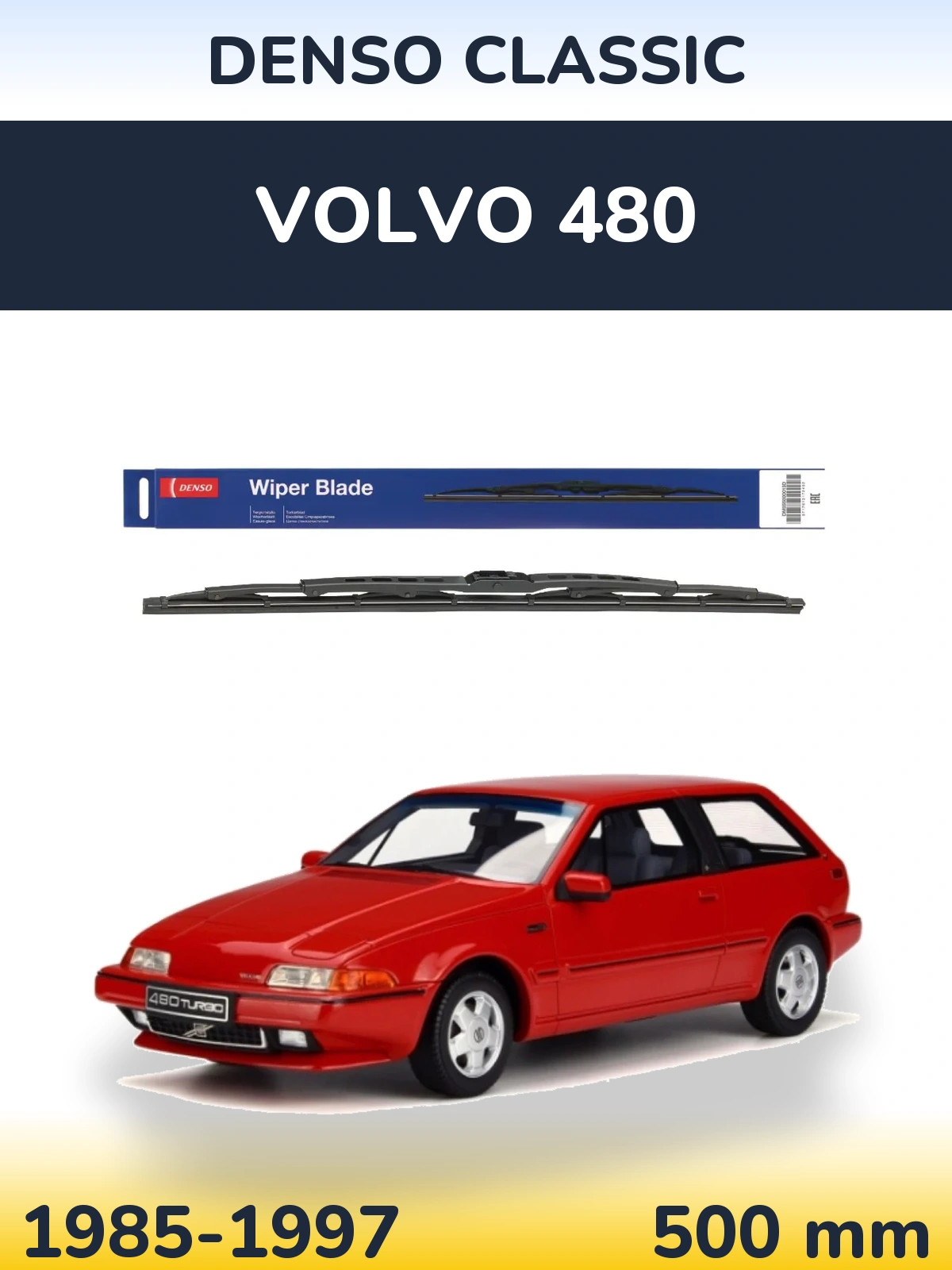Zadní stěrač Denso Classic 500 mm pro Volvo 480 1985-1997