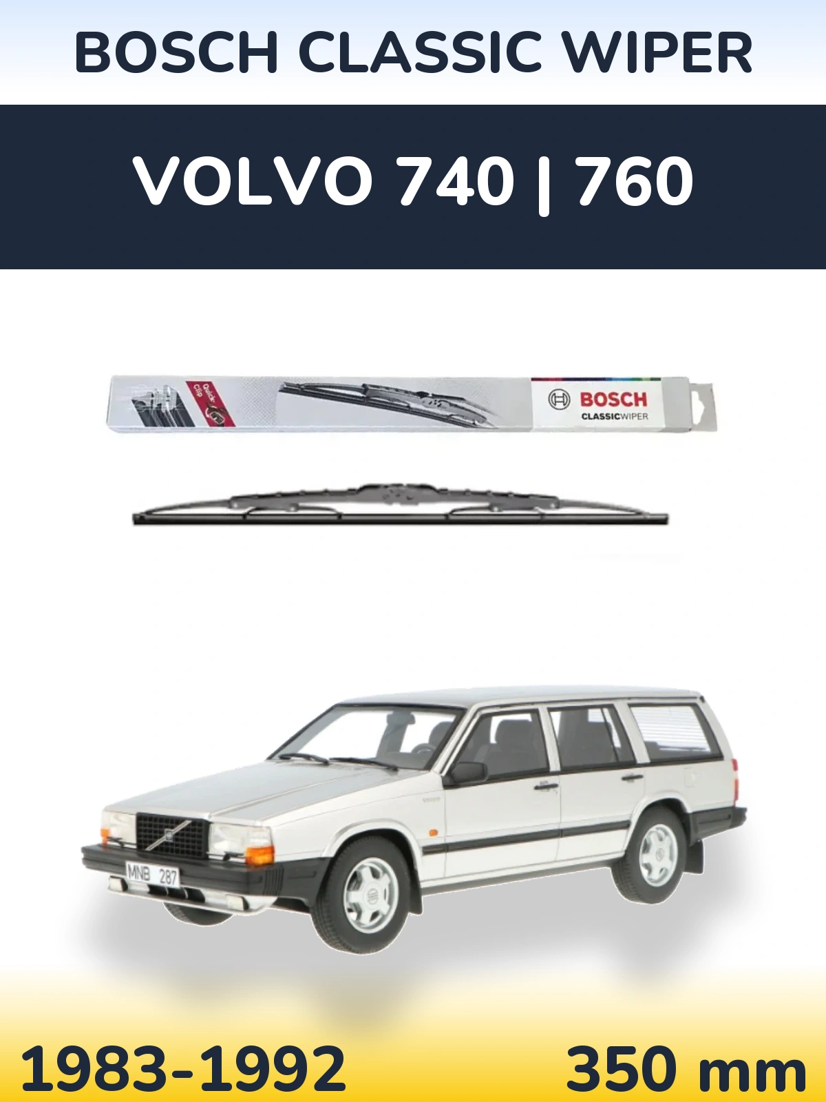 Задня щітка BOSCH Classic Wiper 340 мм для Volvo 740 | 760 1983-1992