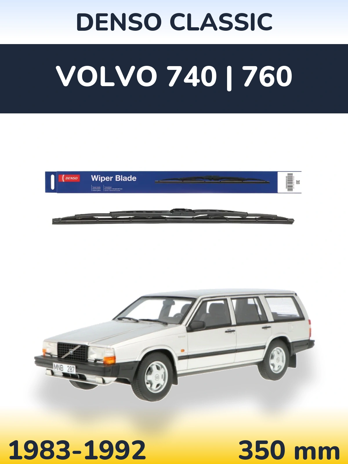 Zadní stěrač Denso Classic 350 mm pro Volvo 740 | 760 1983-1992