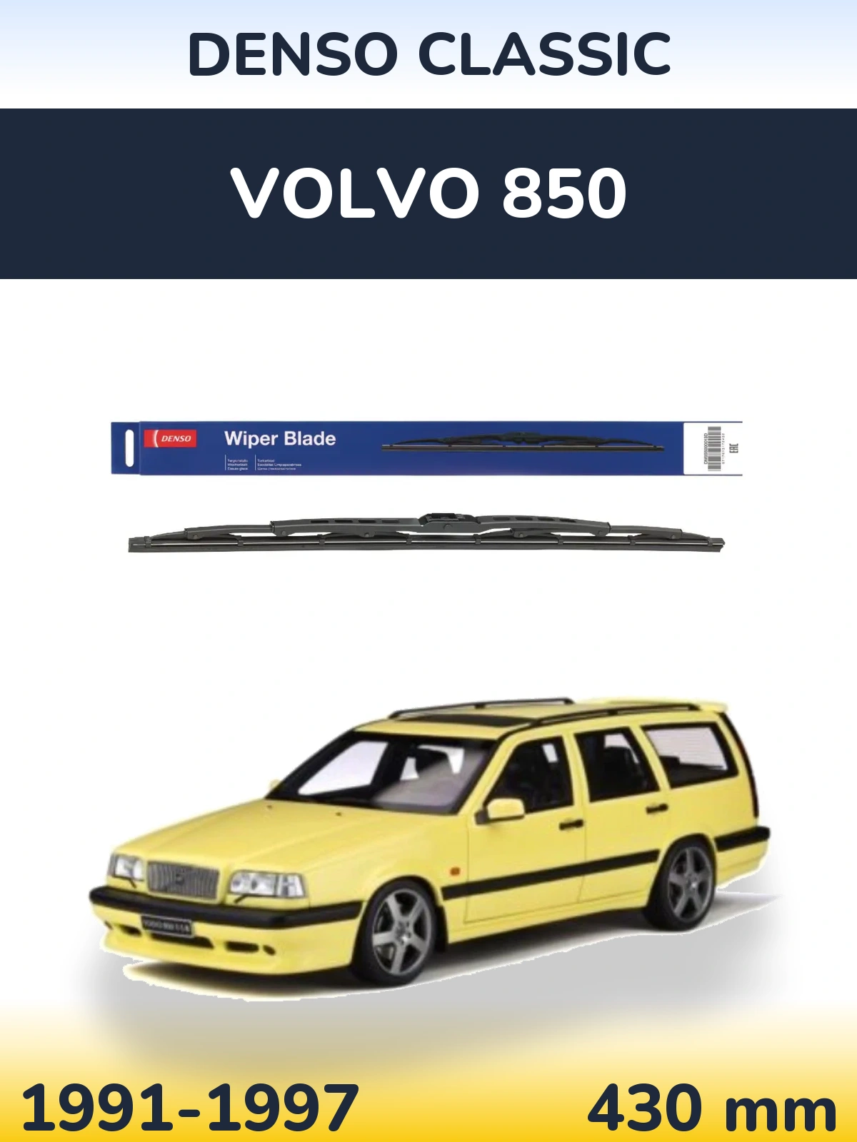 Zadní stěrač Denso Classic 430 mm pro Volvo 850 1991-1997