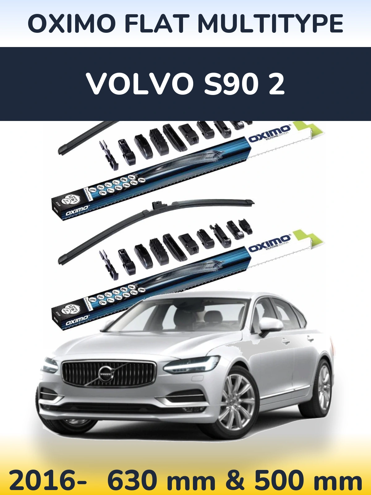 Sada předních stěračů Oximo Flat MultiType 600 a 500 mm pro Volvo S90 2 2016-2026