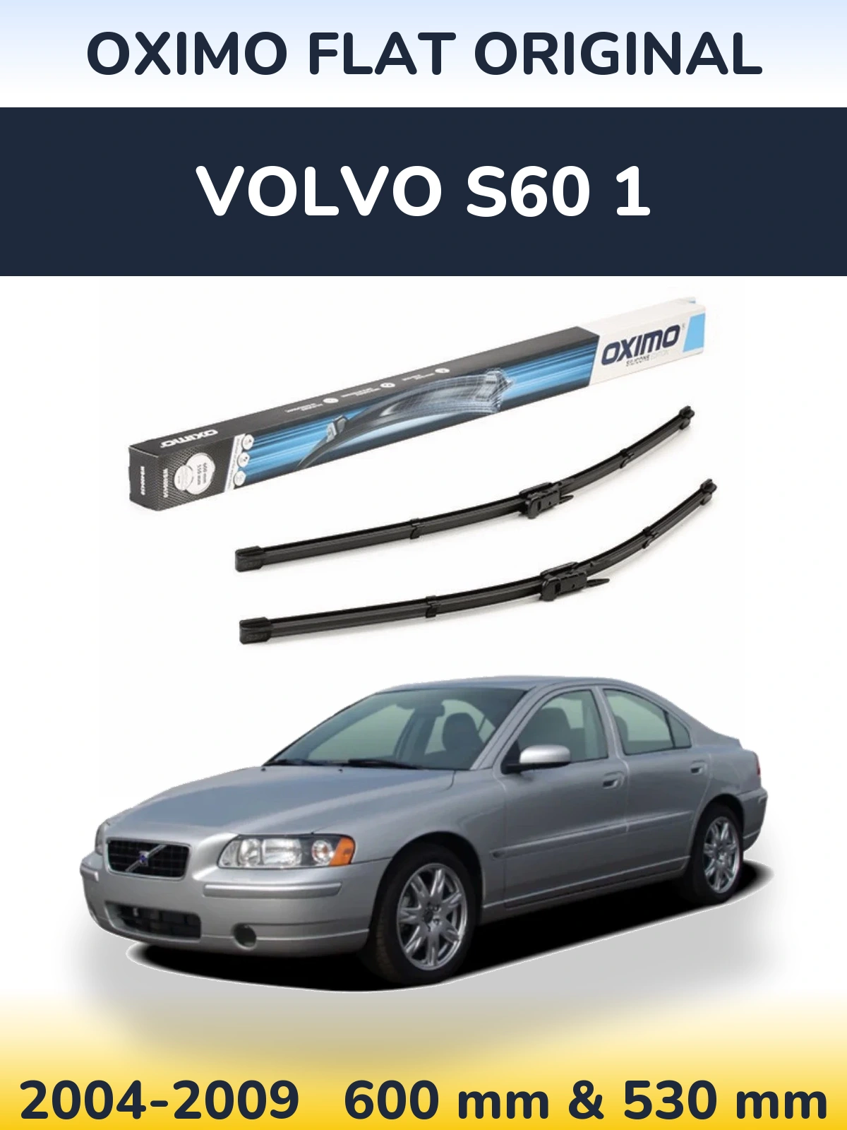Sada předních stěračů Oximo Flat Original 600 a 550 mm pro Volvo S60 1 2004-2009