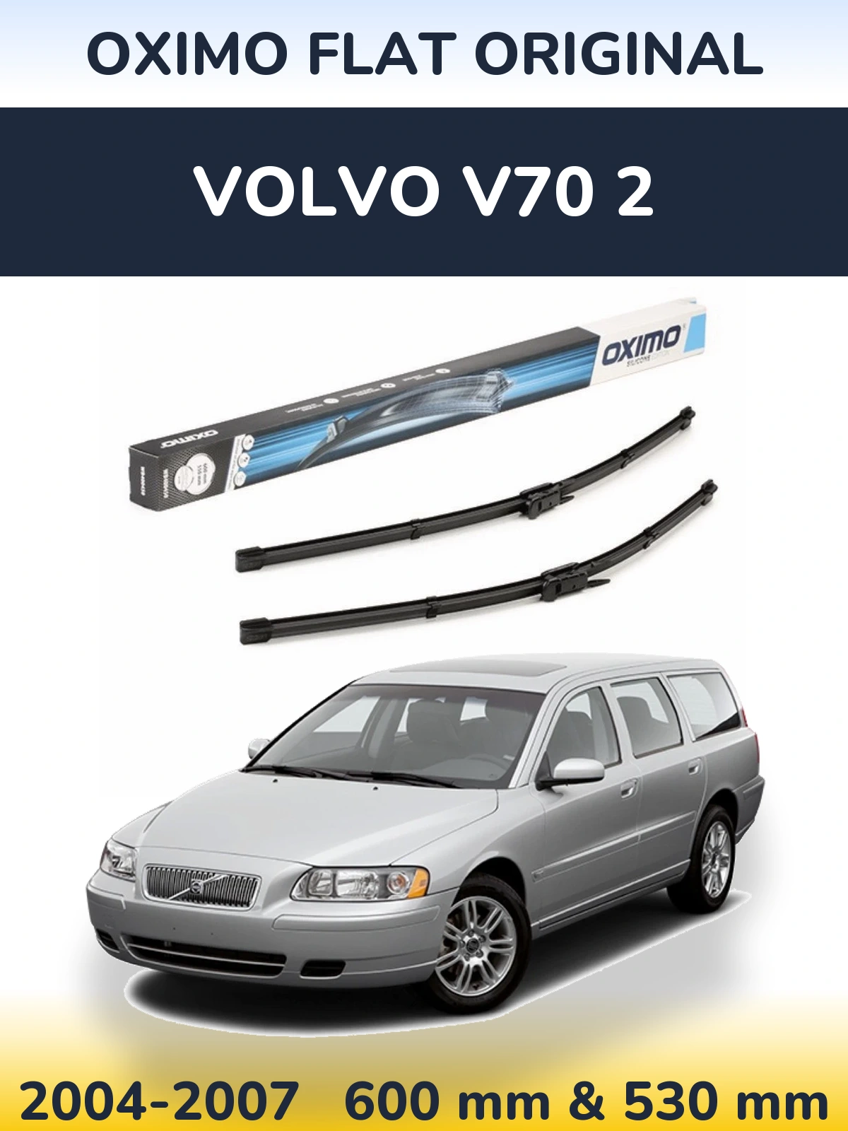 Sada předních stěračů Oximo Flat Original 600 a 550 mm pro Volvo V70 2 2004-2007