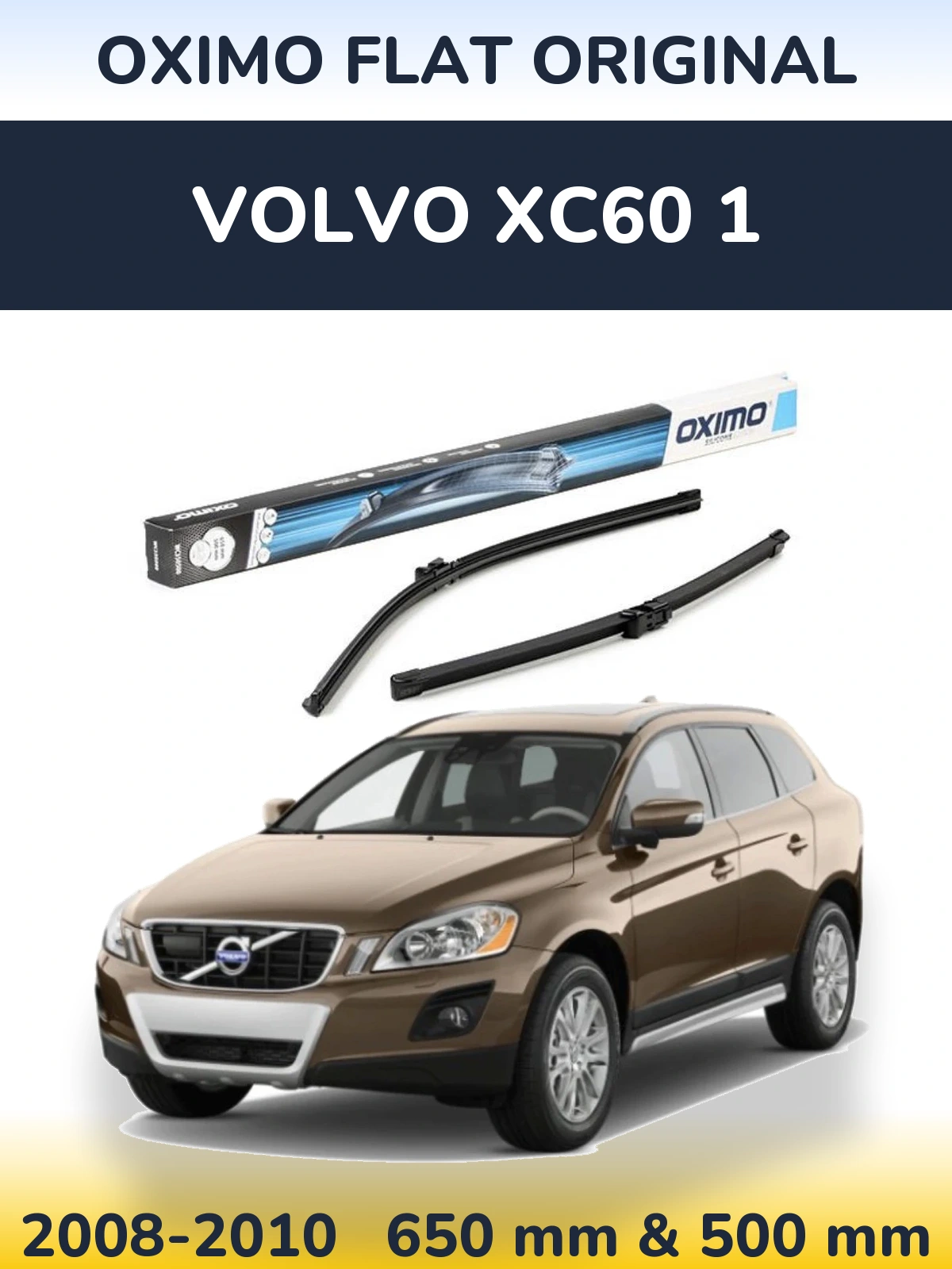 Sada předních stěračů Oximo Flat Original 650 a 500 mm pro Volvo XC60 1 2008-2010