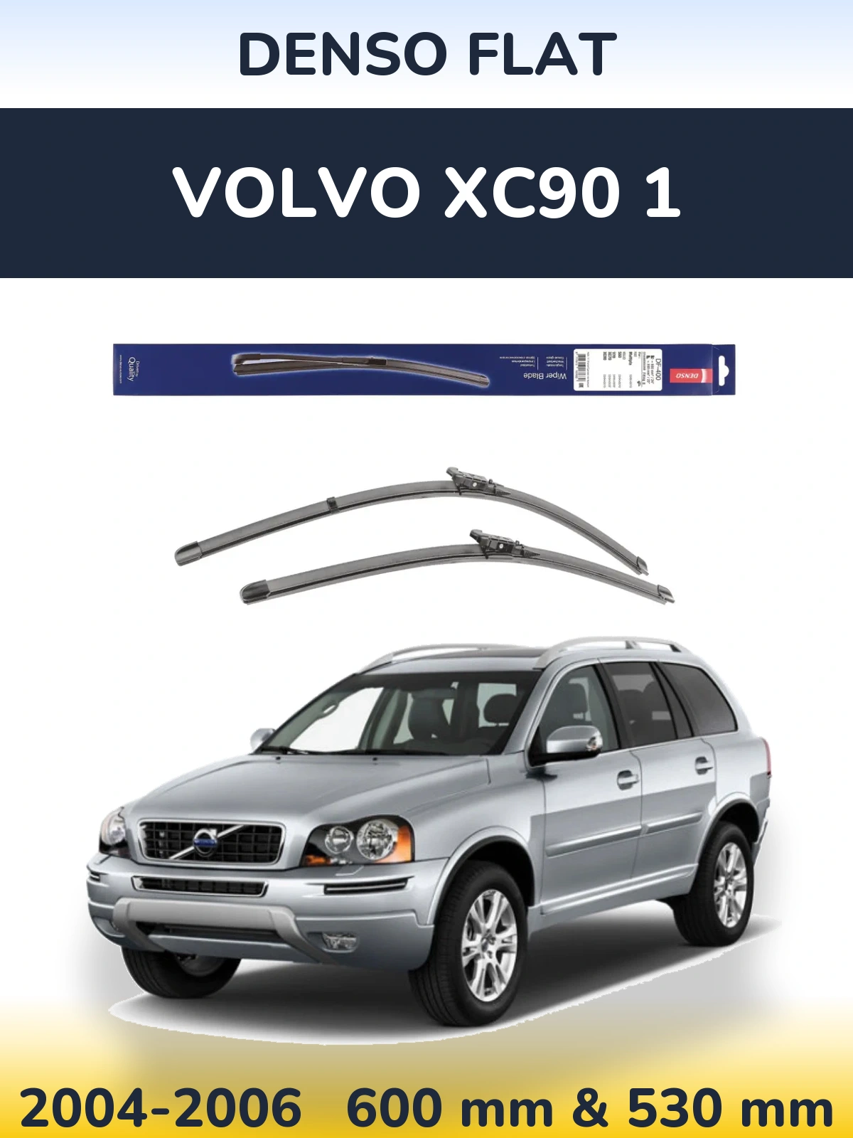 Sada předních stěračů Denso Flat 600 a 550 mm pro Volvo XC90 1 2004-2006
