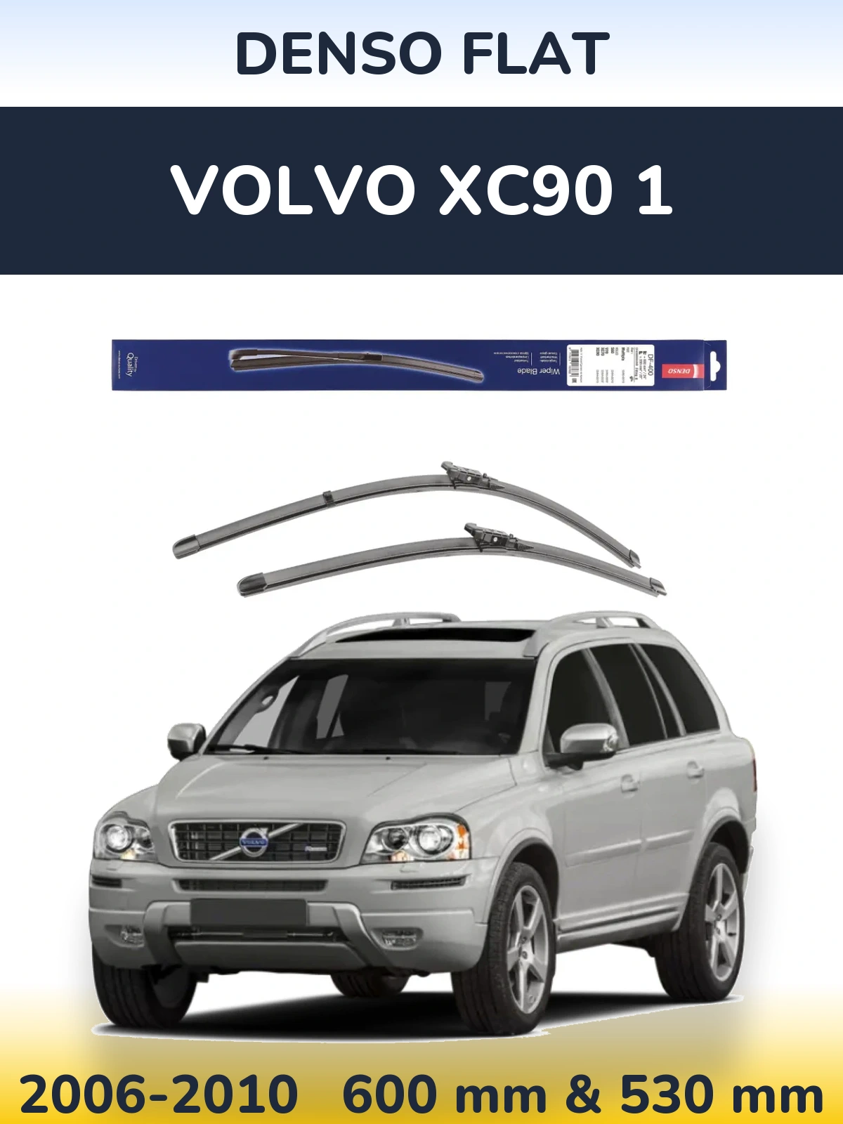 Sada předních stěračů Denso Flat 600 a 550 mm pro Volvo XC90 1 2006-2010