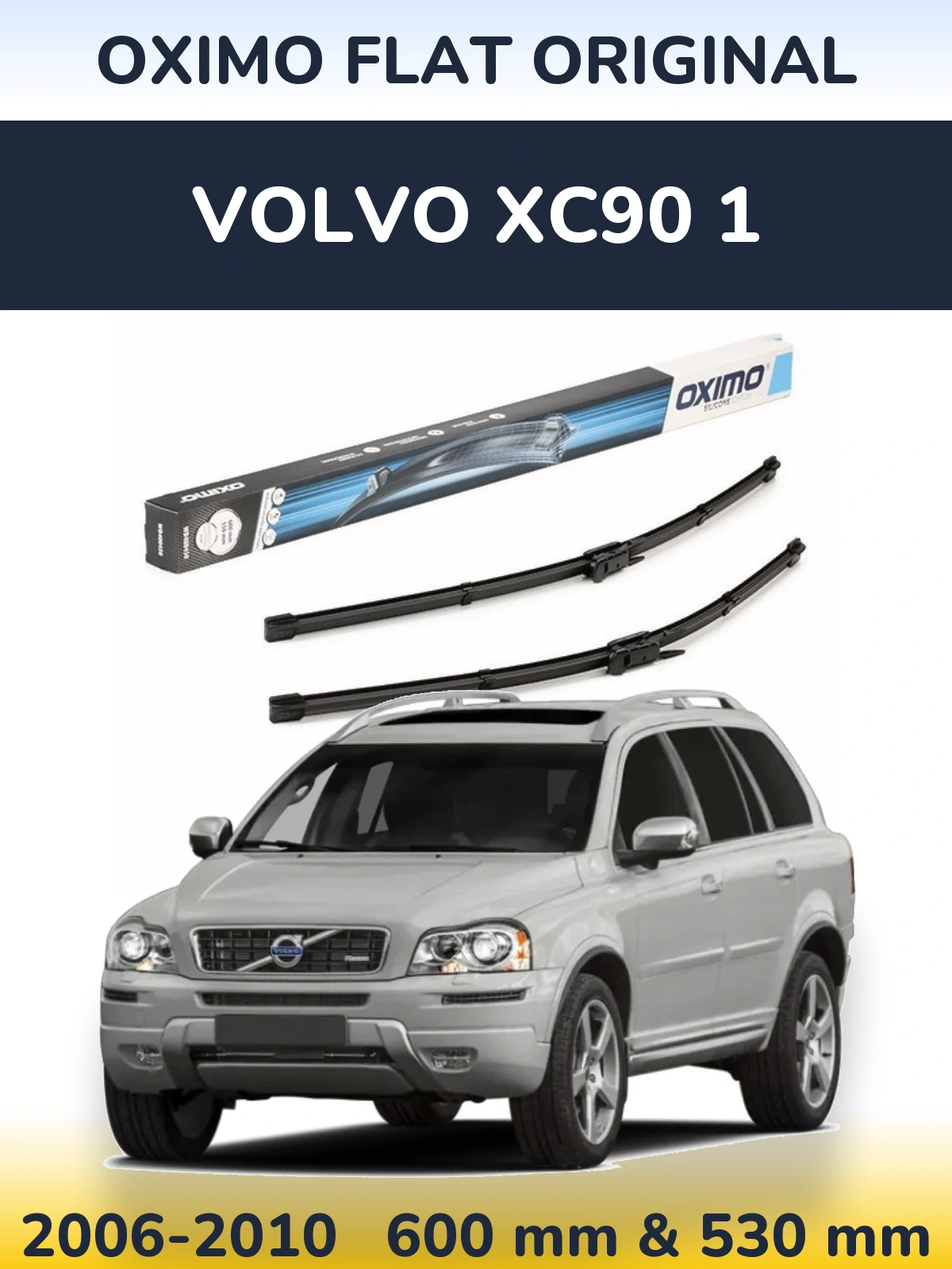 Sada předních stěračů Oximo Flat Original 600 a 550 mm pro Volvo XC90 1 2006-2010