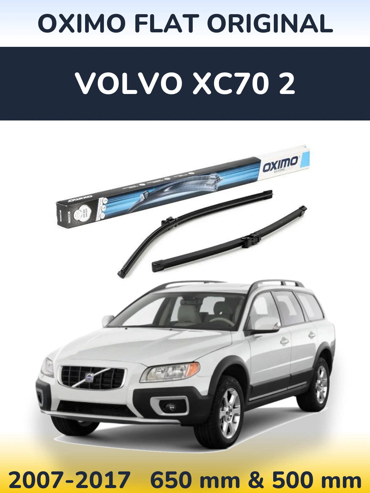 Sada předních stěračů Oximo Flat Original 650 a 500 mm pro Volvo XC70 2 2007-2017