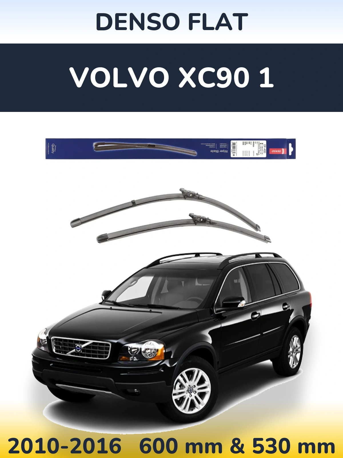 Sada předních stěračů Denso Flat 600 a 550 mm pro Volvo XC90 1 2010-2016
