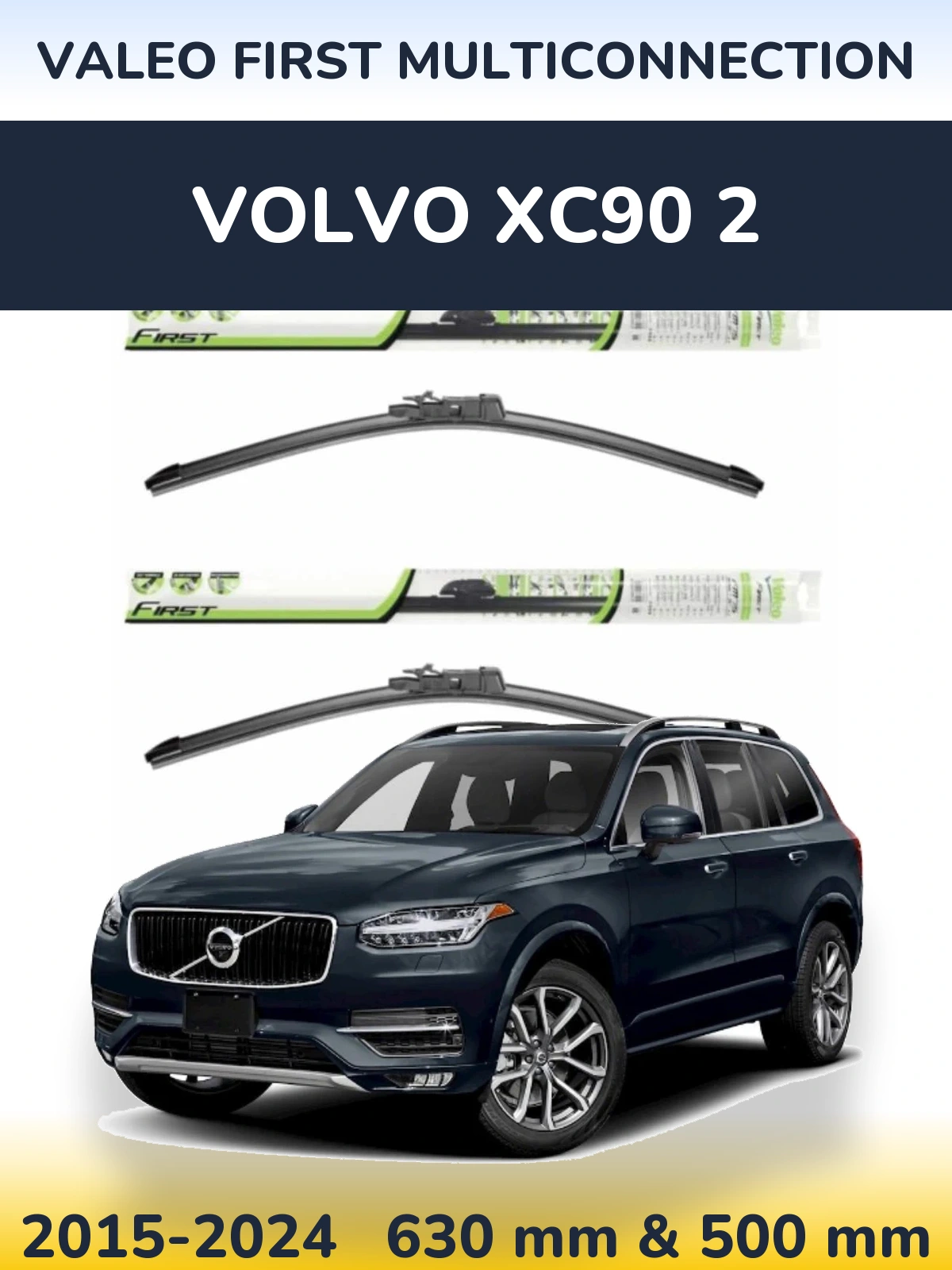 Sada předních stěračů Valeo First MultiConnection 600 a 500 mm pro Volvo XC90 2 2015-2024