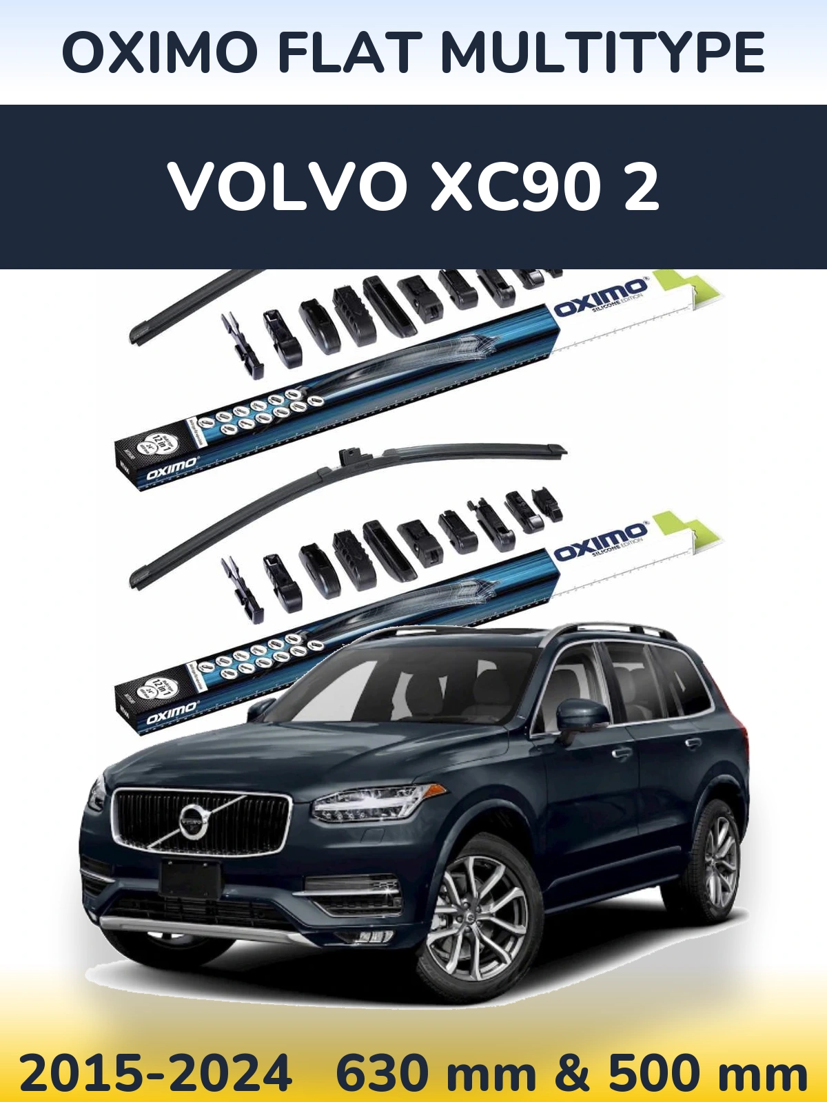 Sada předních stěračů Oximo Flat MultiType 600 a 500 mm pro Volvo XC90 2 2015-2024