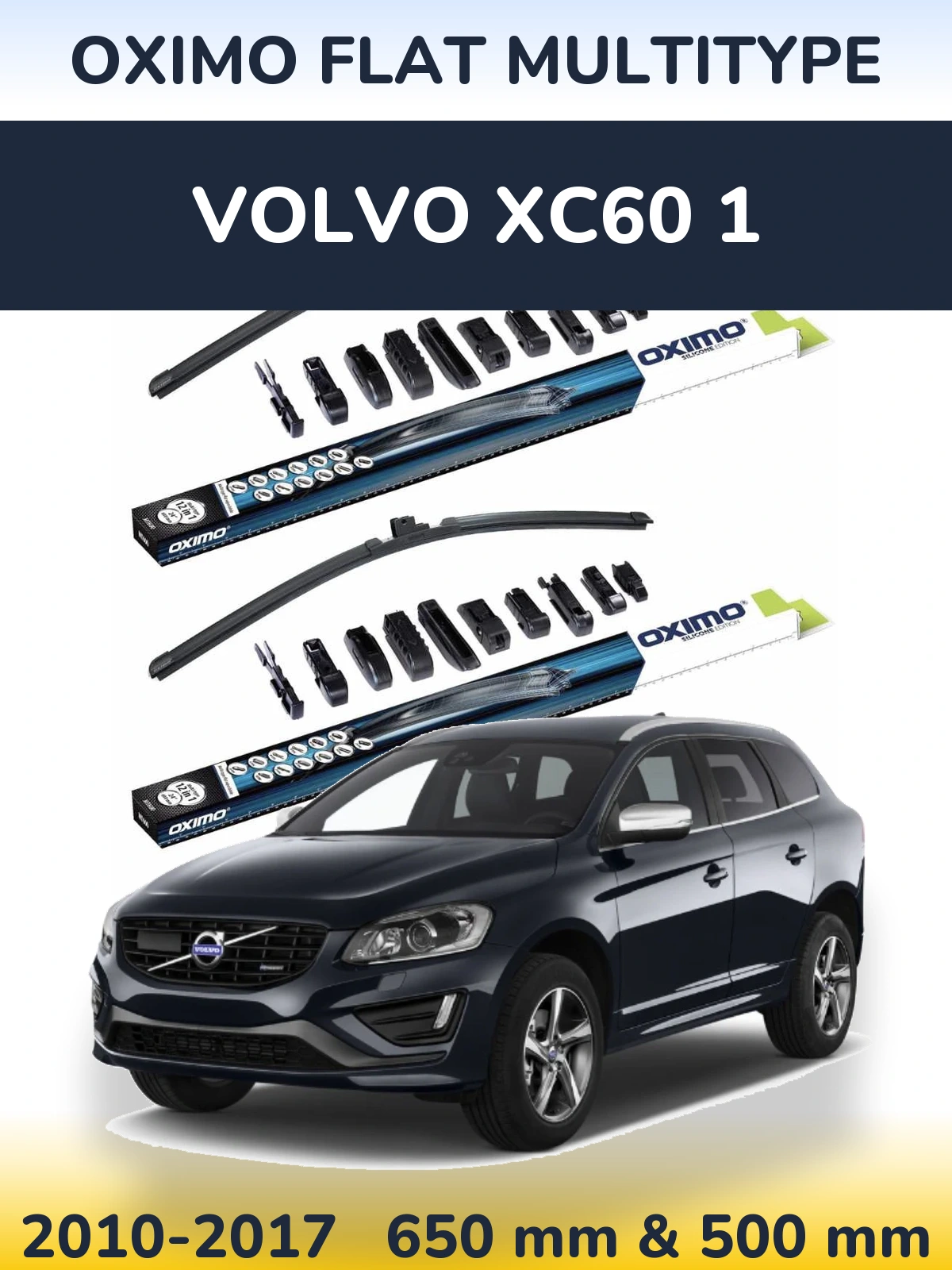 Sada předních stěračů Oximo Flat MultiType 650 a 500 mm pro Volvo XC60 1 2010-2017