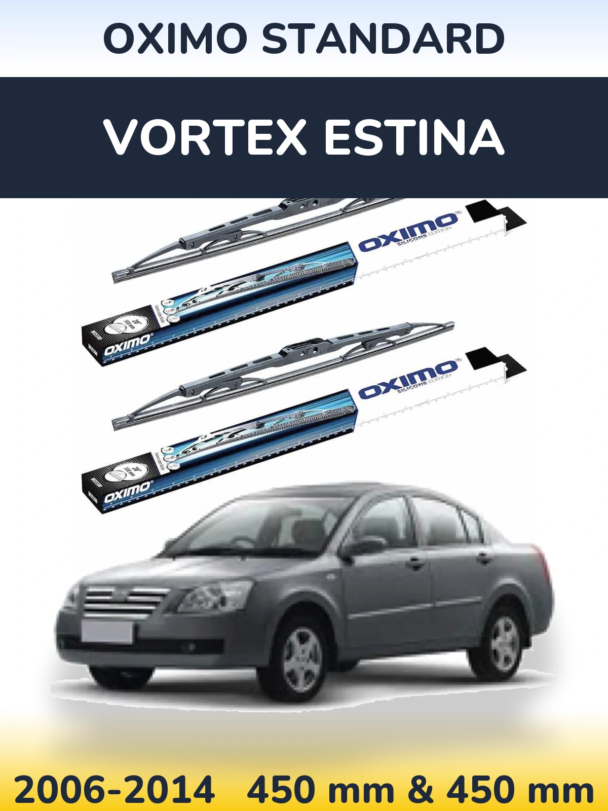 Sada předních stěračů Oximo Standard 450 a 450 mm pro Vortex Estina 2006-2014